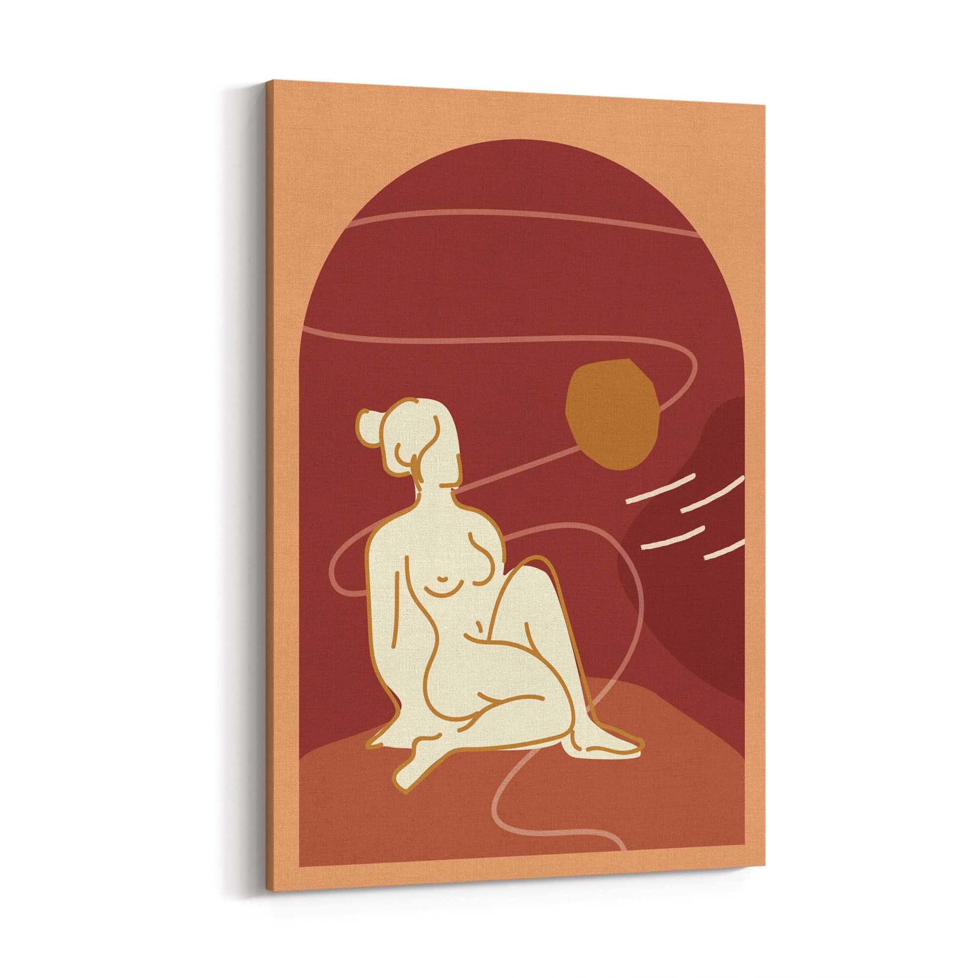 Abstract Greek Goddess Retro Minimal Wall Art #1 - The Affordable Art Company