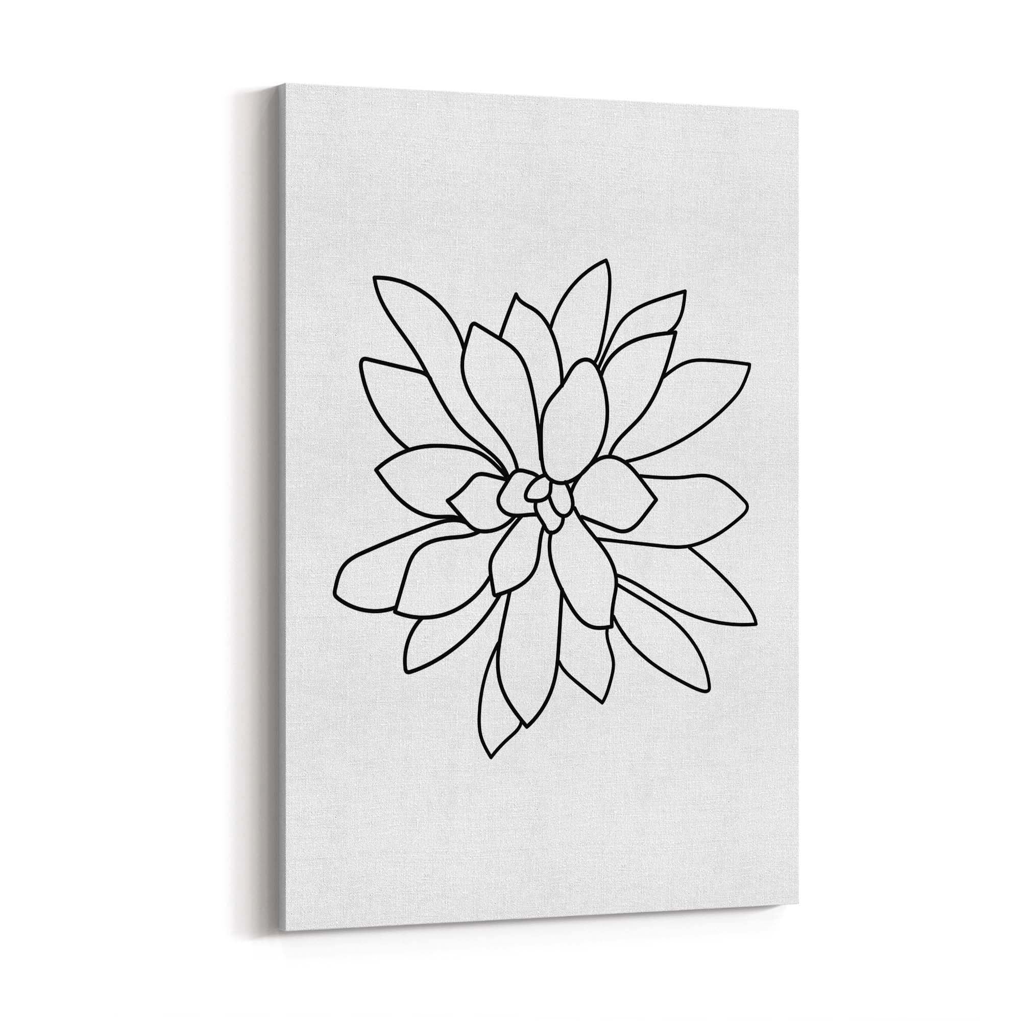 Minimal Flower Line Drawing Abstract Wall Art #5 - The Affordable Art Company