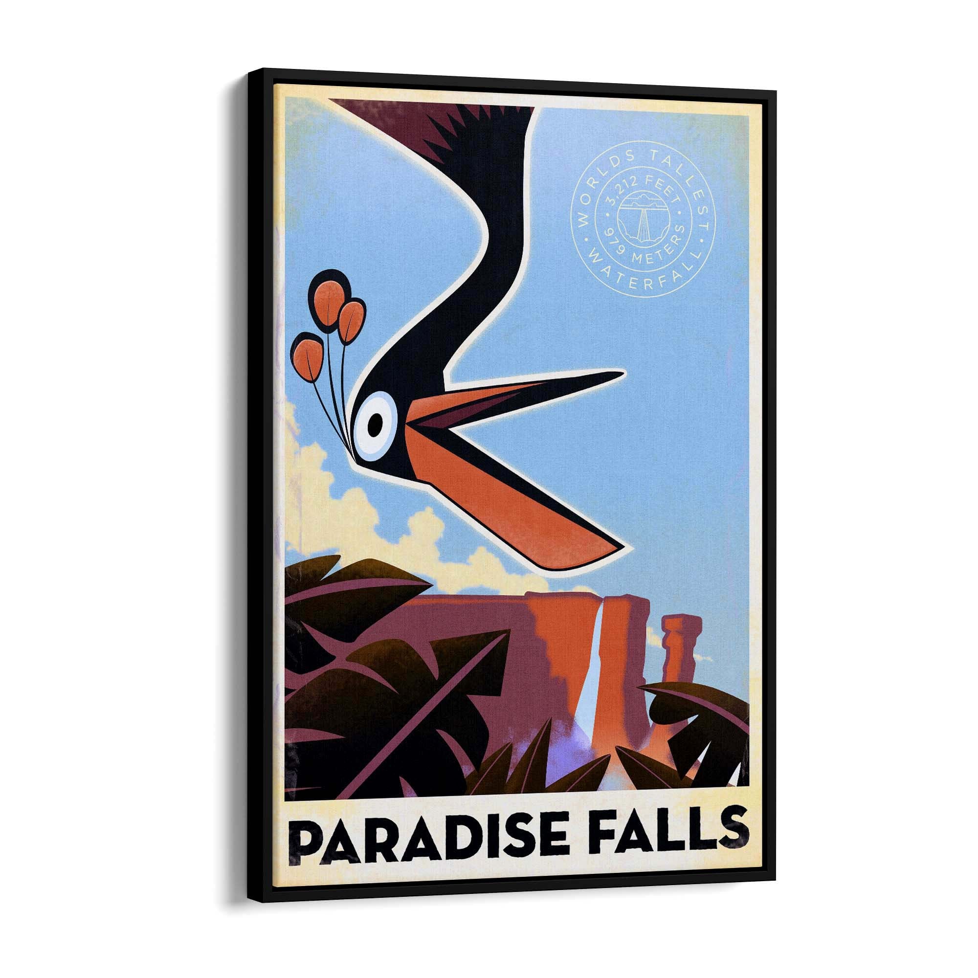 Paradise Falls, Venezuela Vintage Travel Wall Art - The Affordable Art Company