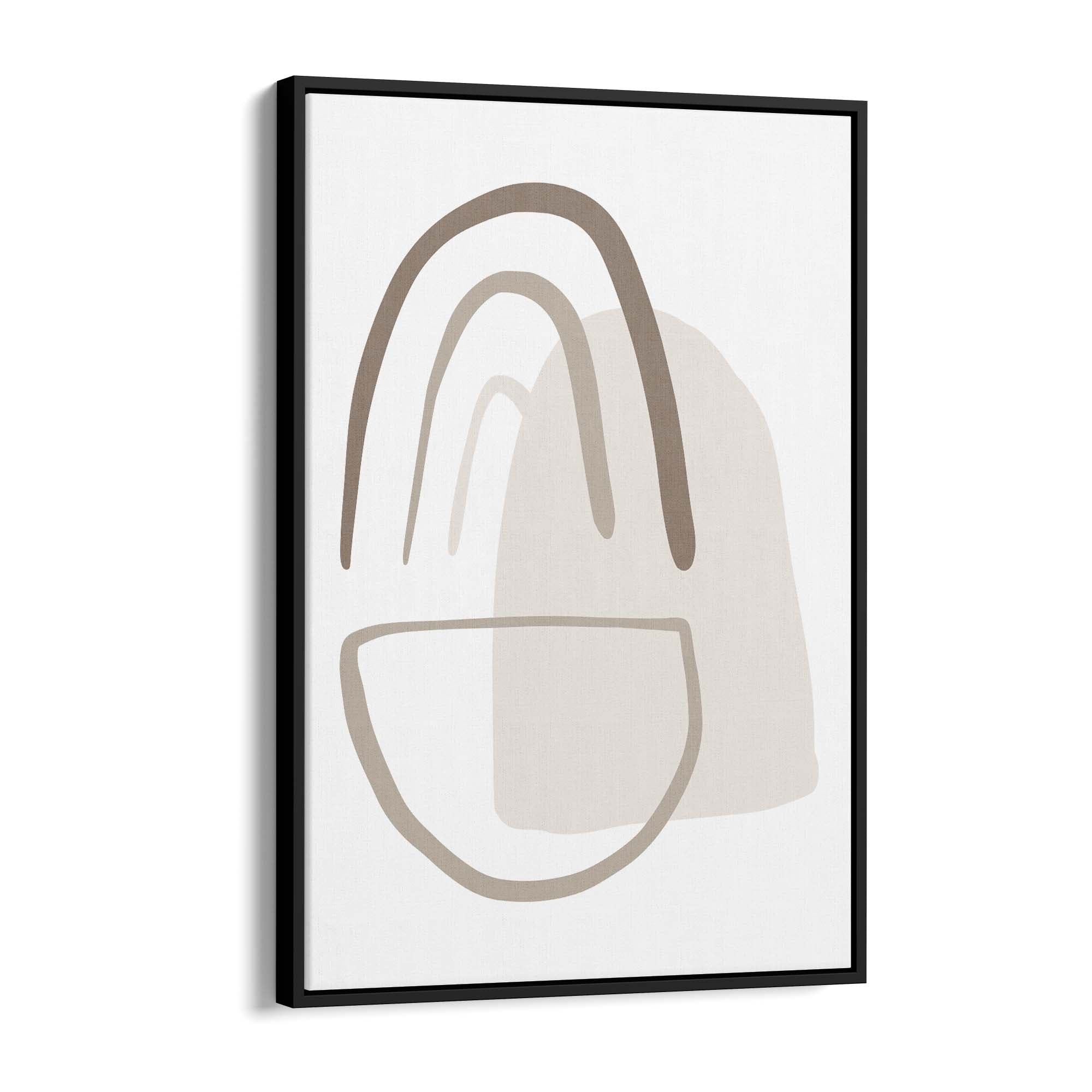 Minimal Black & White Shapes Abstract Wall Art #7 - The Affordable Art Company