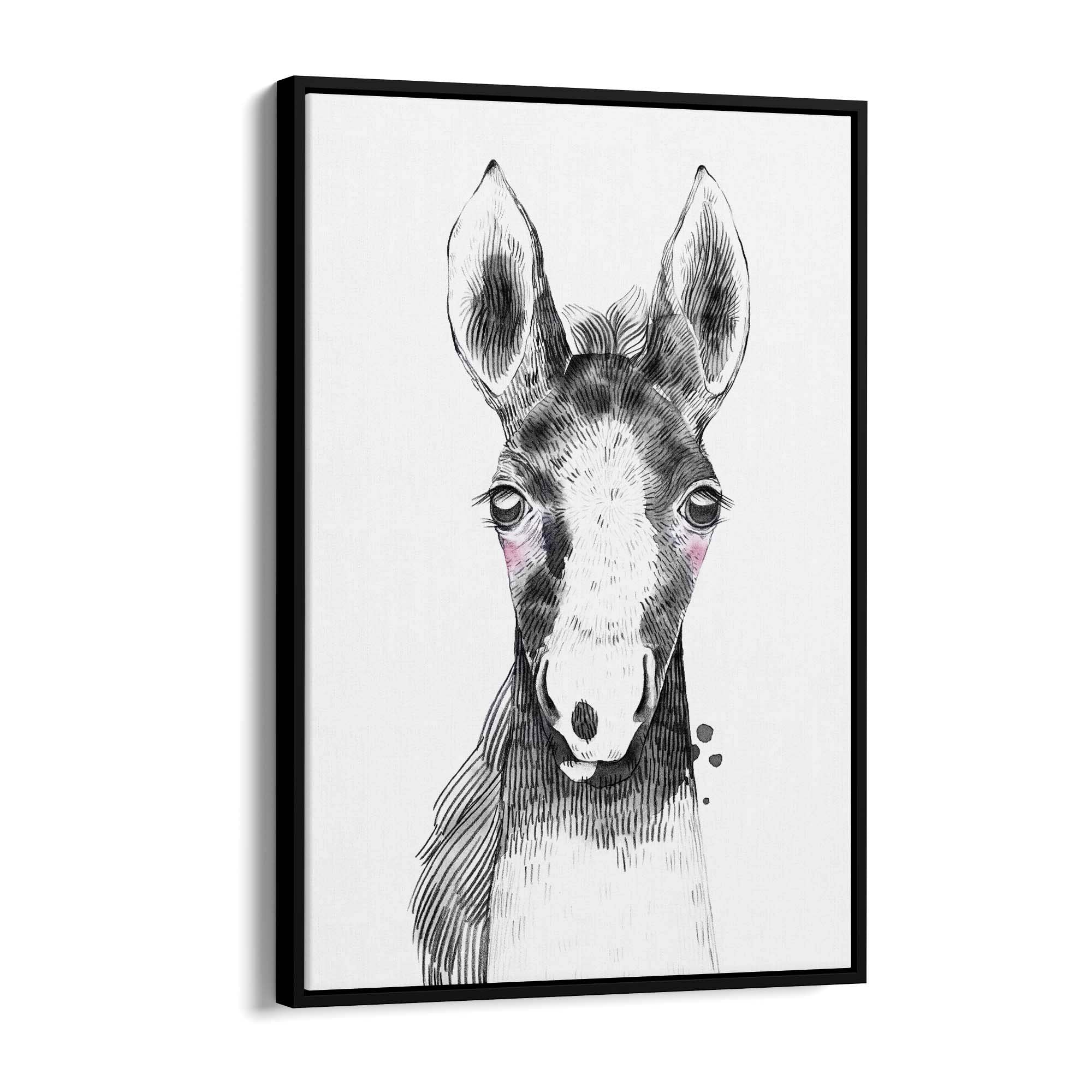 Cute Blushing Baby Horse Nursery Animal Wall Art - The Affordable Art Company