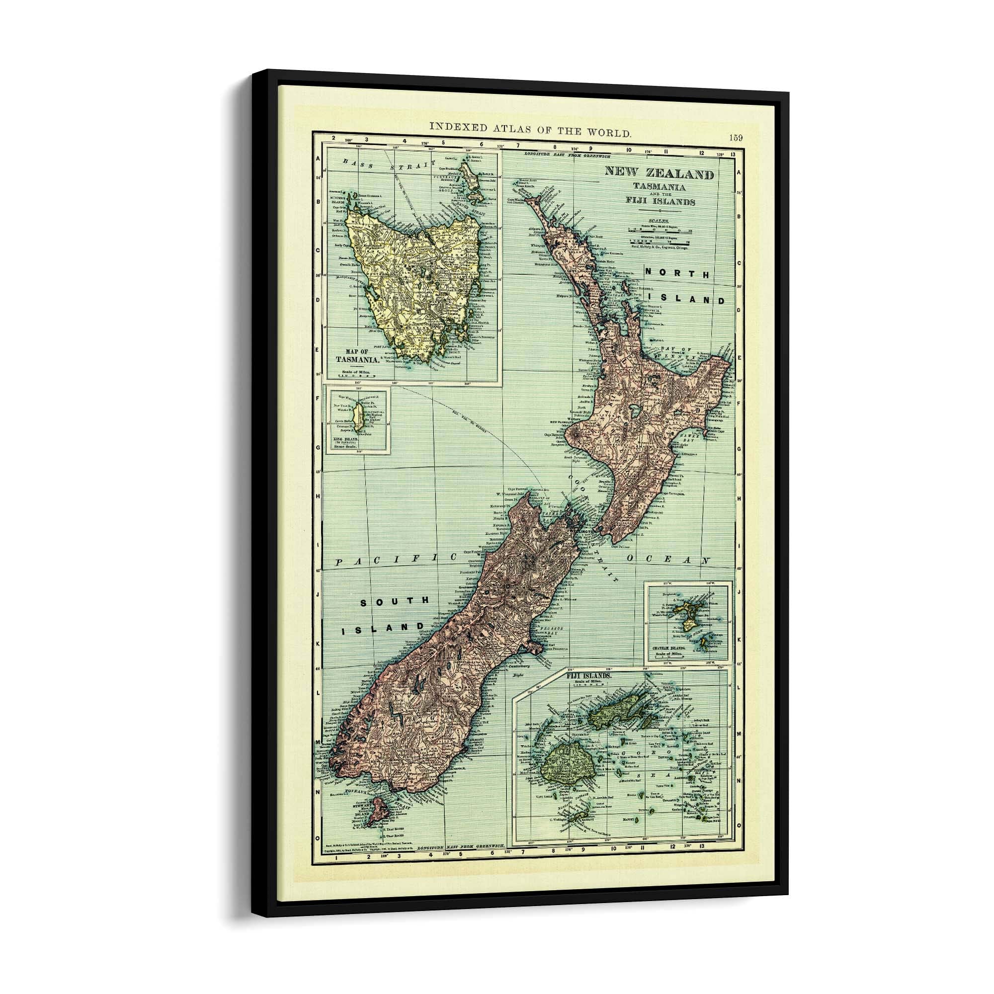 New Zealand Vintage Map Old Wall Art - The Affordable Art Company