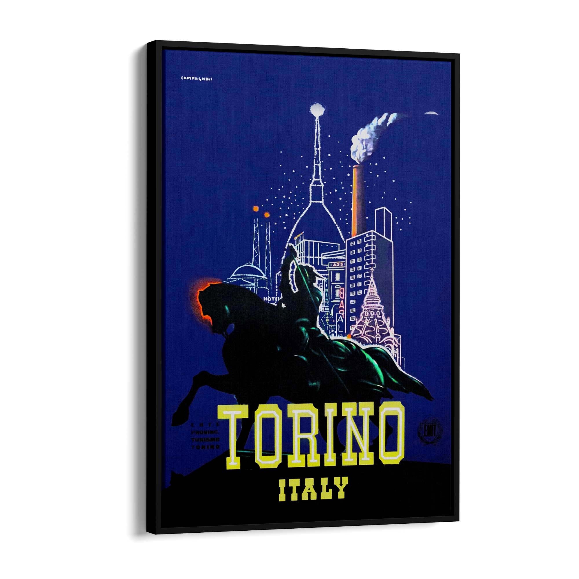 Torino Italy Vintage Travel Advert Wall Art - The Affordable Art Company