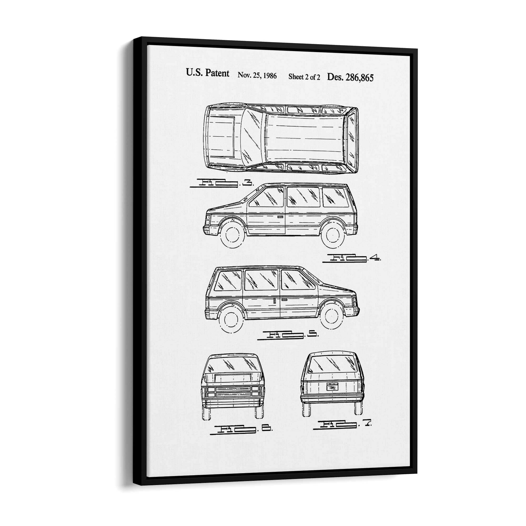 Vintage Minivan Patent Garage Wall Art #2 - The Affordable Art Company