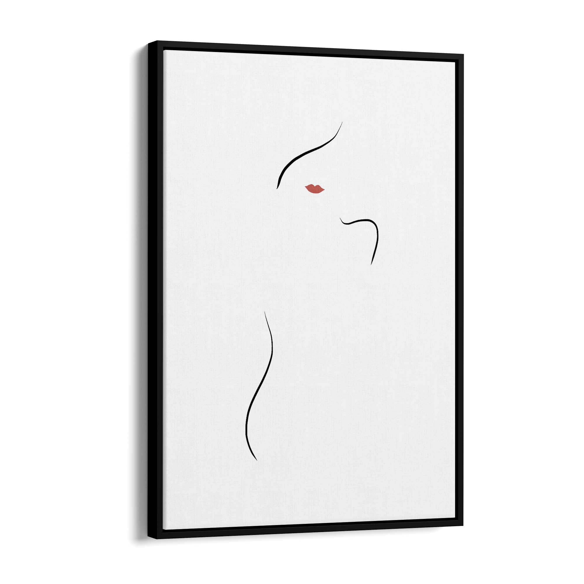 Female Body Nude Minimal Line Drawing Wall Art #2 - The Affordable Art Company