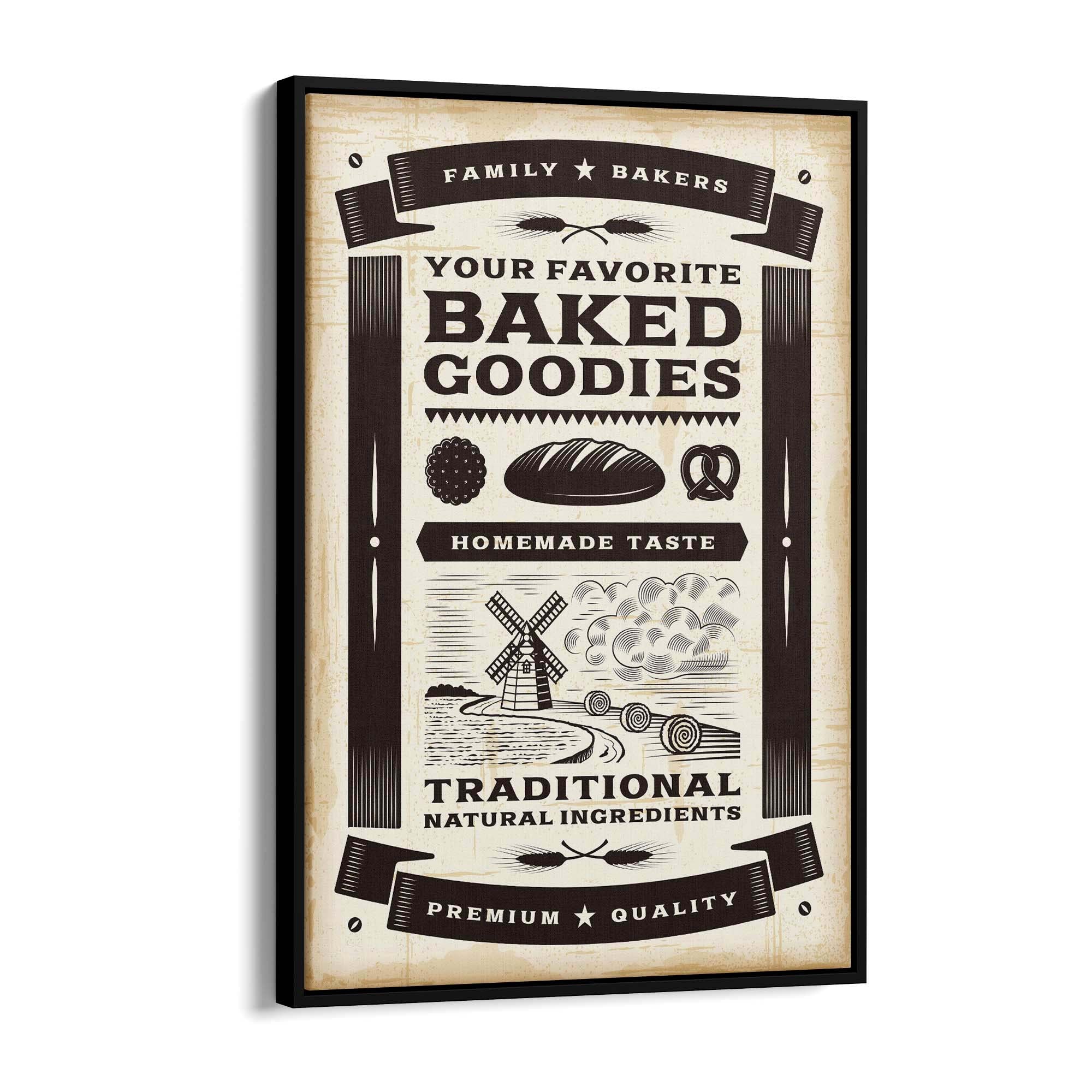 Vintage Bakery Farmhouse Kitchen Cafe Wall Art - The Affordable Art Company