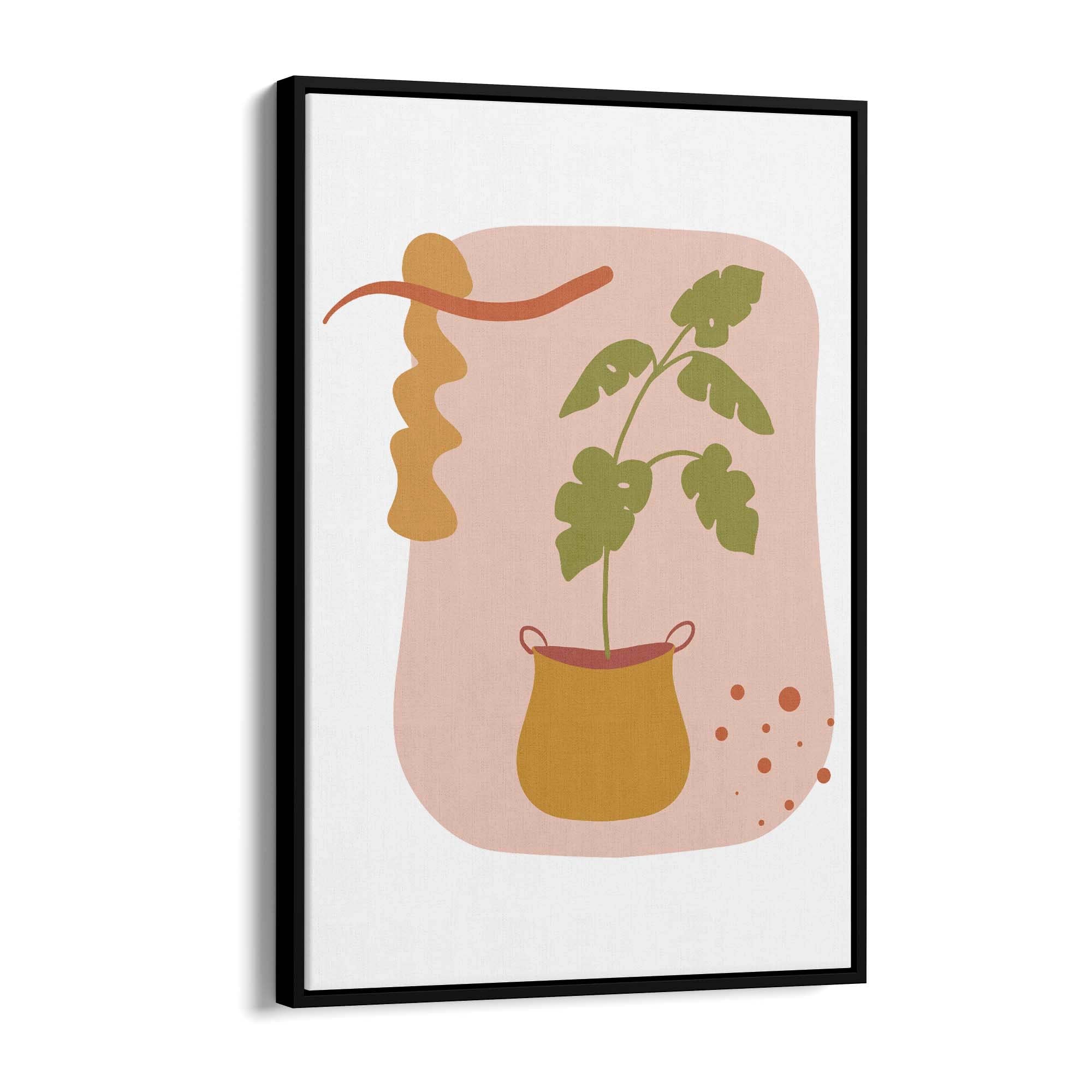 Abstract House Plant Minimal Living Room Wall Art #1 - The Affordable Art Company