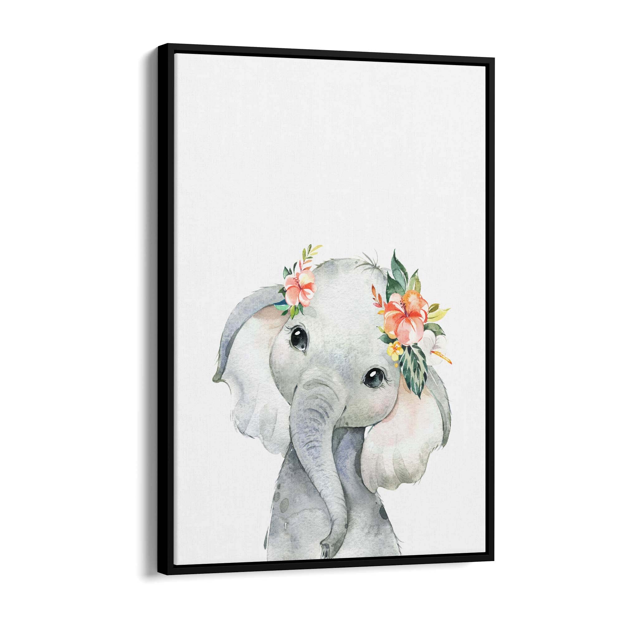 Cute Baby Elephant Nursery Animal Gift Wall Art #2 - The Affordable Art Company