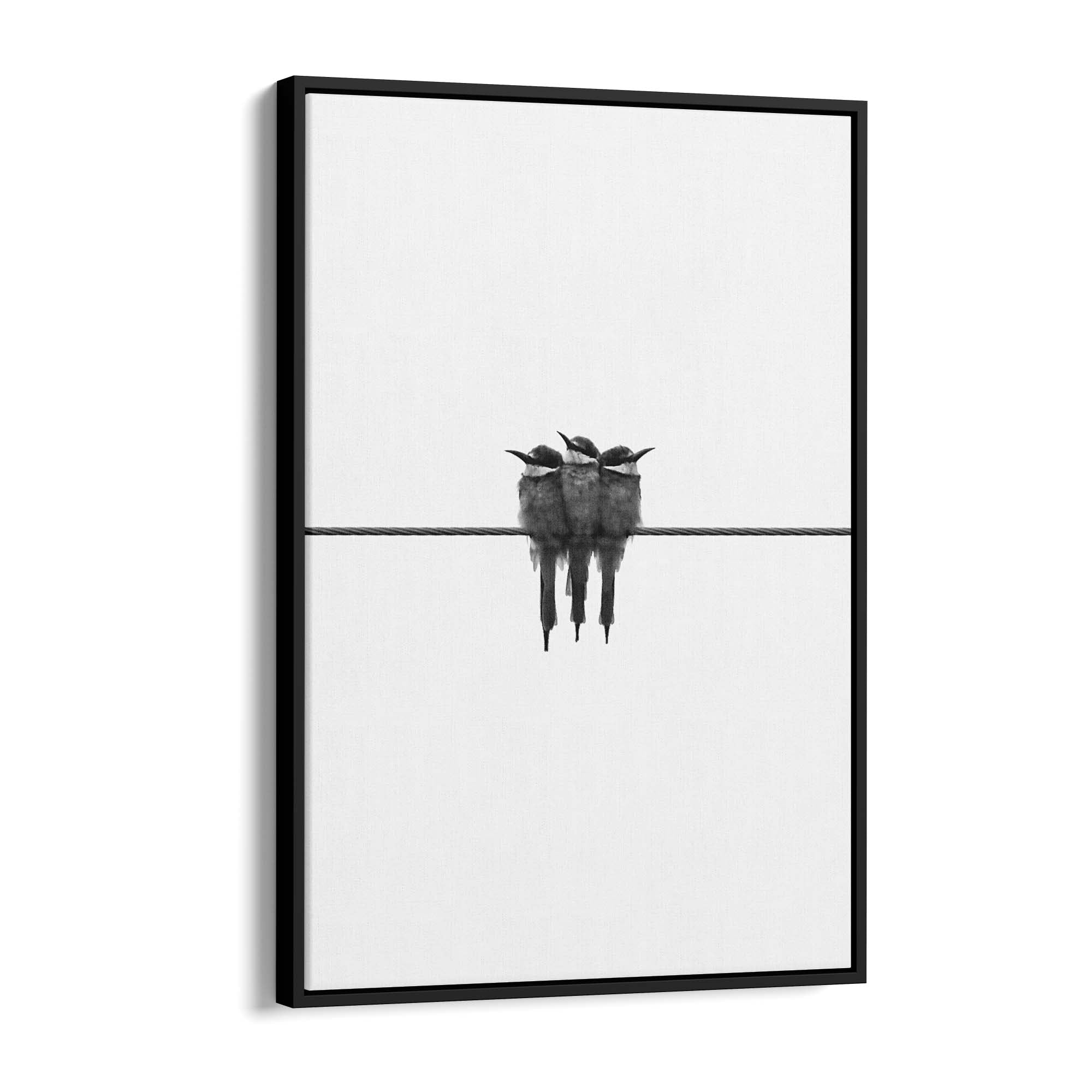 Abstract Bird on Wire Minimal Drawing Wall Art #2 - The Affordable Art Company