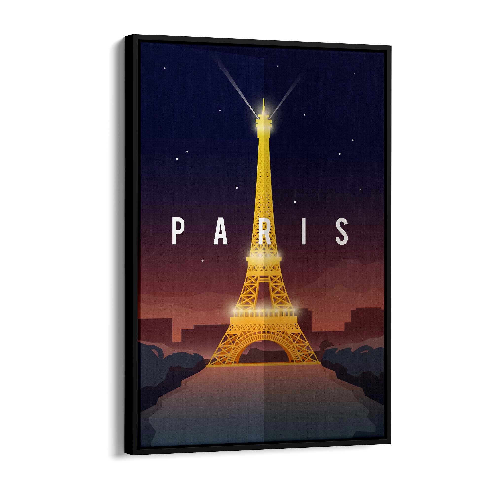 Retro Paris France Vintage Travel European Wall Art - The Affordable Art Company