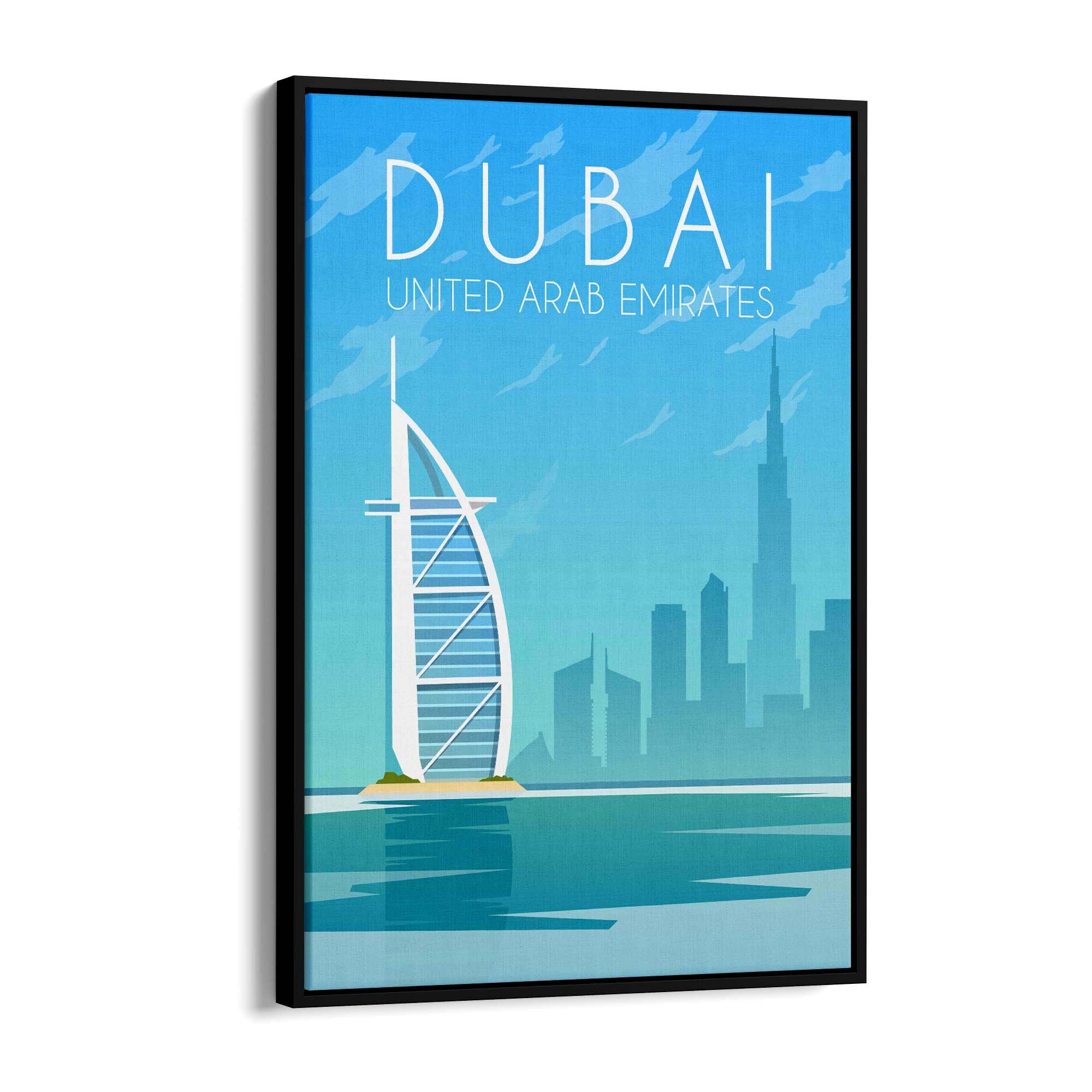 Retro Dubai UAE World Travel Vintage Wall Art #1 - The Affordable Art Company