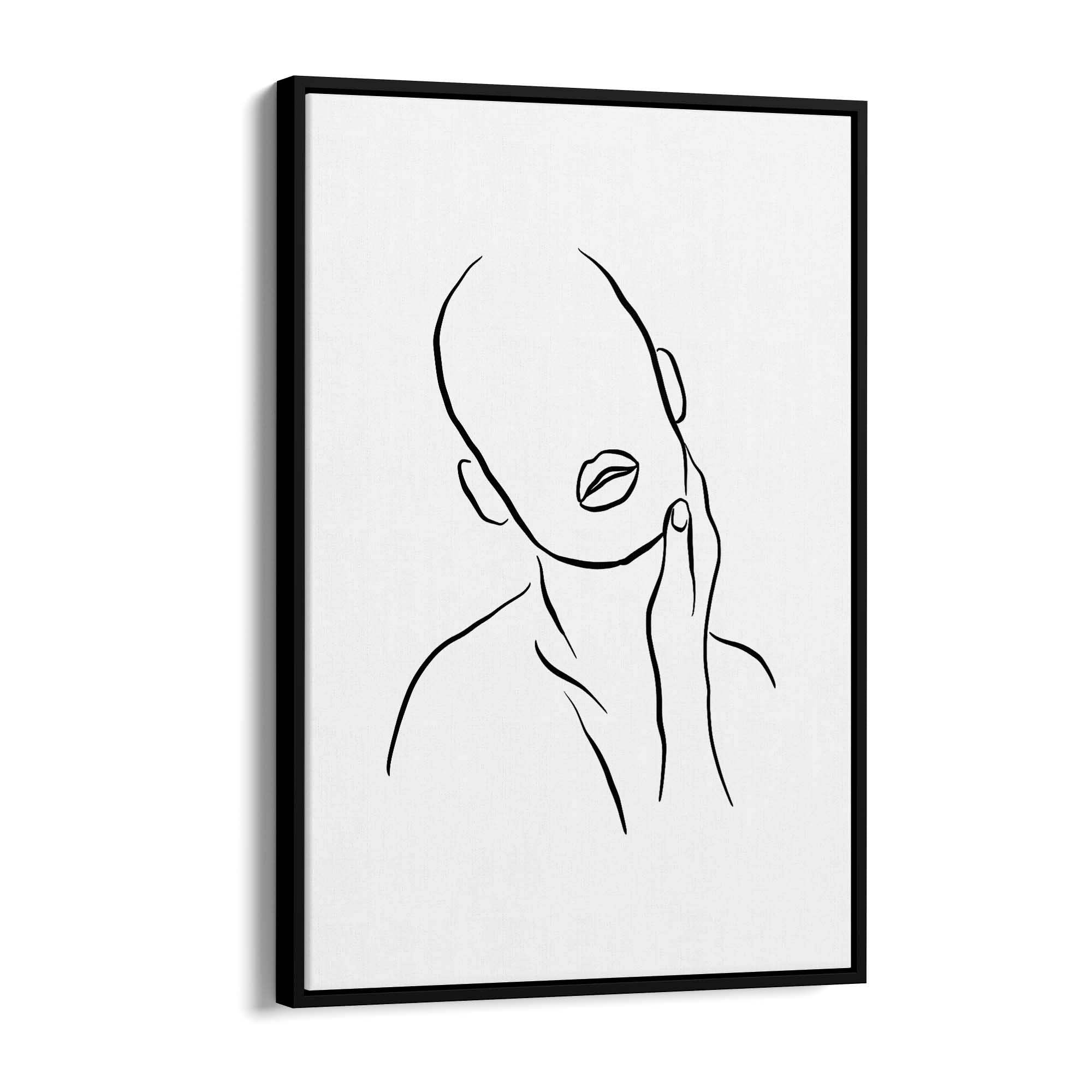 Thoughtful Female Minimal Line Drawing Wall Art - The Affordable Art Company