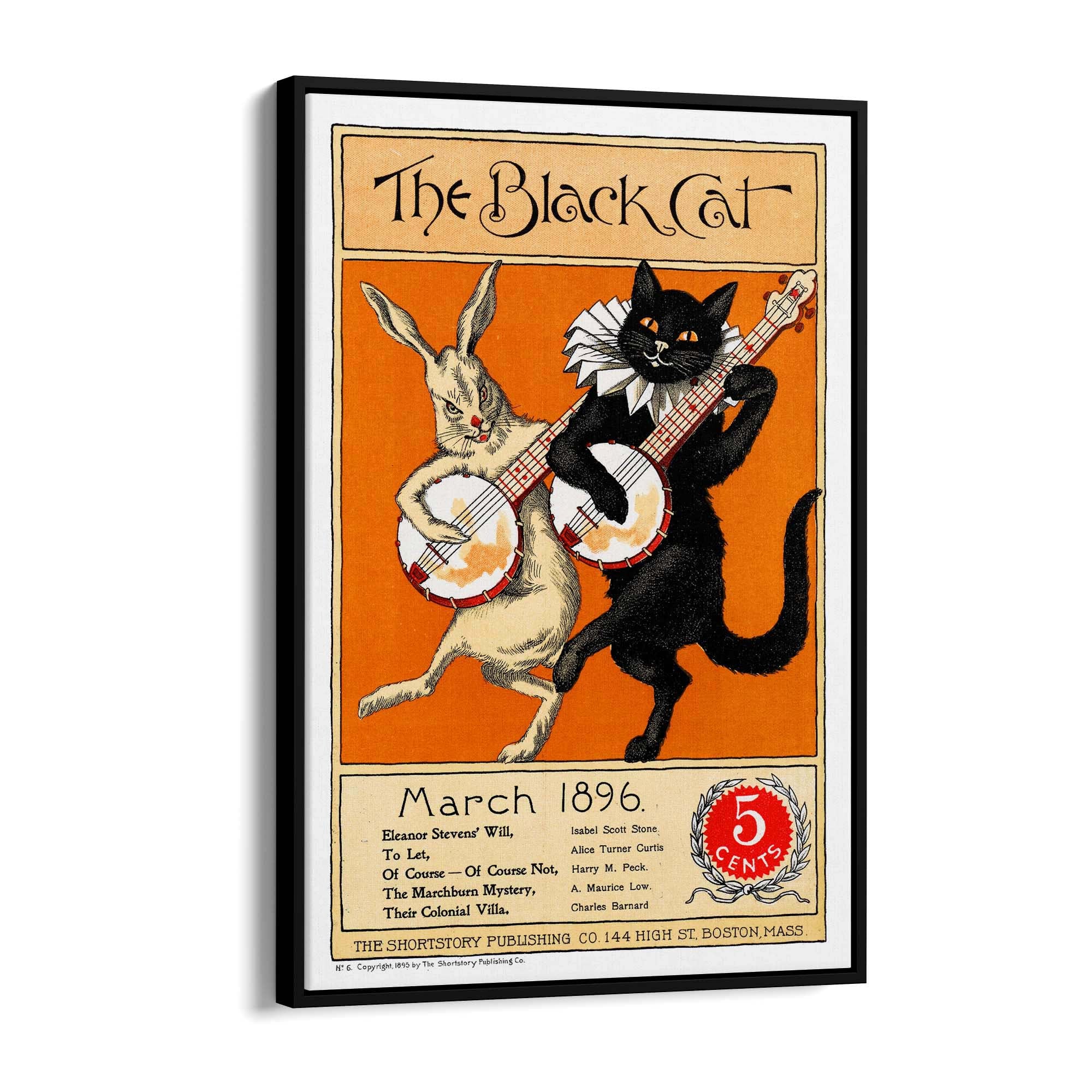 The Black Cat Vintage Cafe Advert Wall Art - The Affordable Art Company