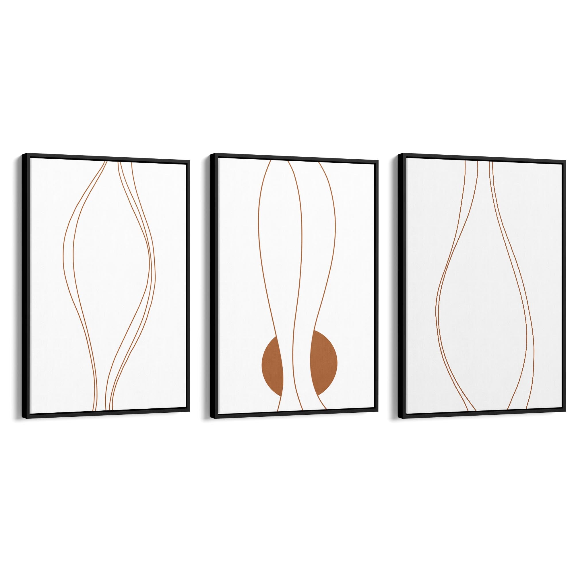 Set of Lines In Motion Abstract Minimal Wall Art #2 - The Affordable Art Company
