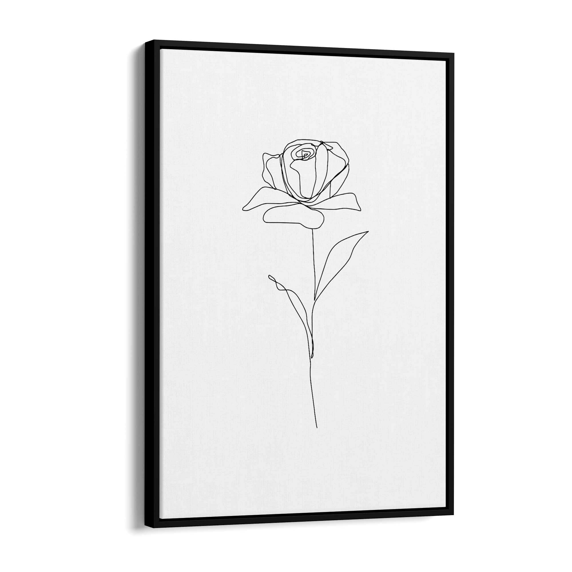 Minimal Rose Flower Line Drawing Abstract Wall Art #1 - The Affordable Art Company