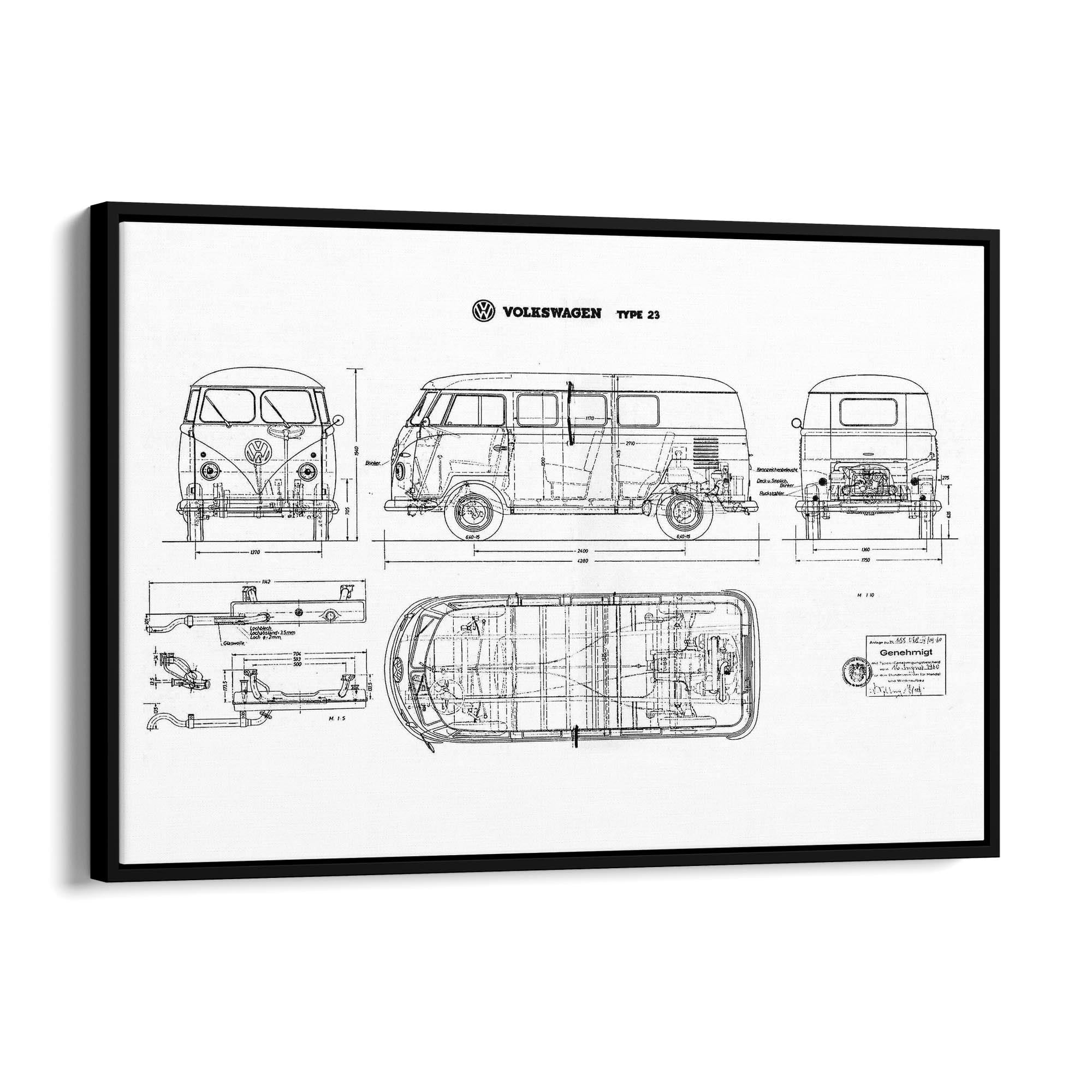 Vintage Volkswagen Camper Patent Wall Art #2 - The Affordable Art Company