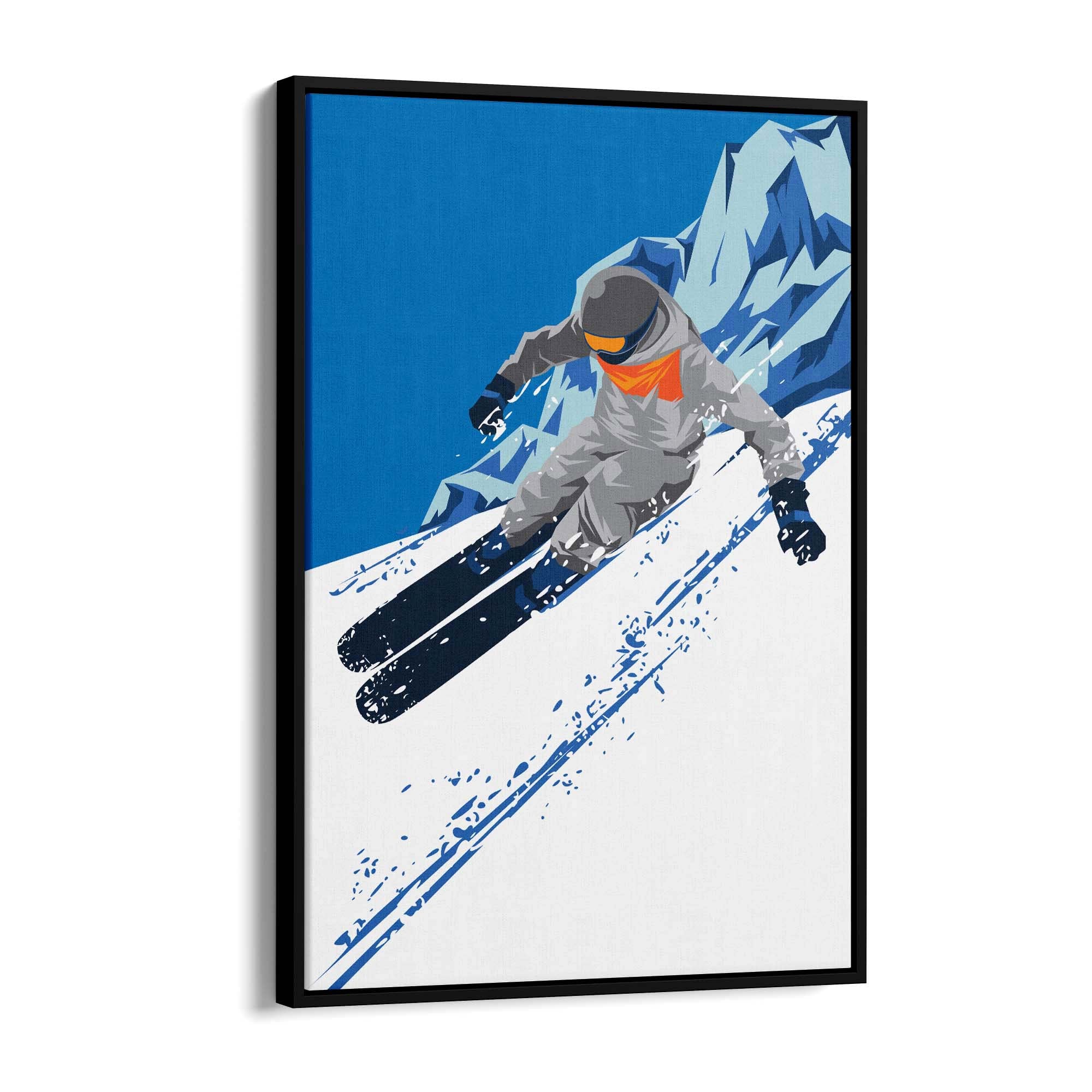 Retro Ski Winter Vintage Snow Cabin Wall Art #1 - The Affordable Art Company