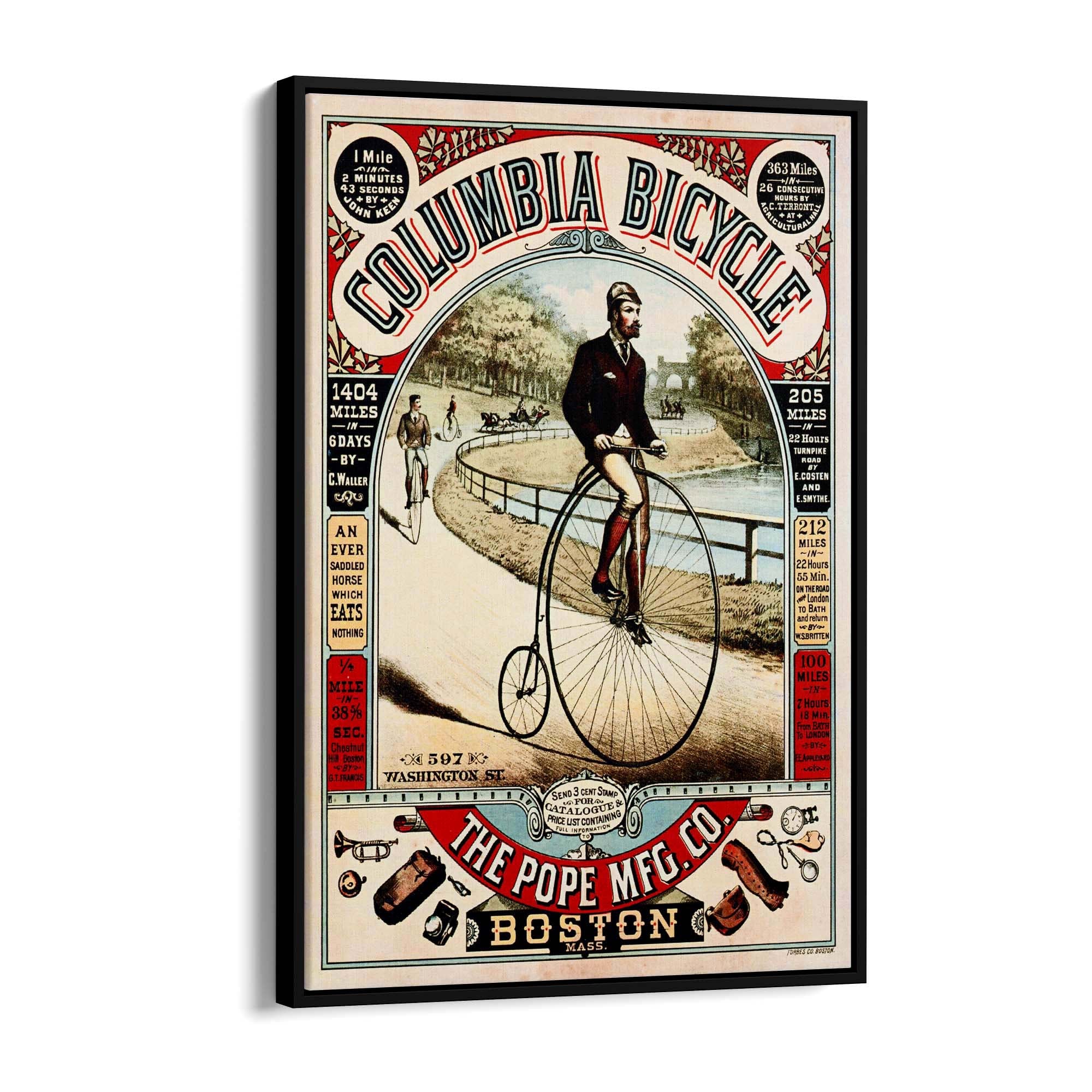 Columbia Bicycle Vintage Advert Cycling Wall Art - The Affordable Art Company