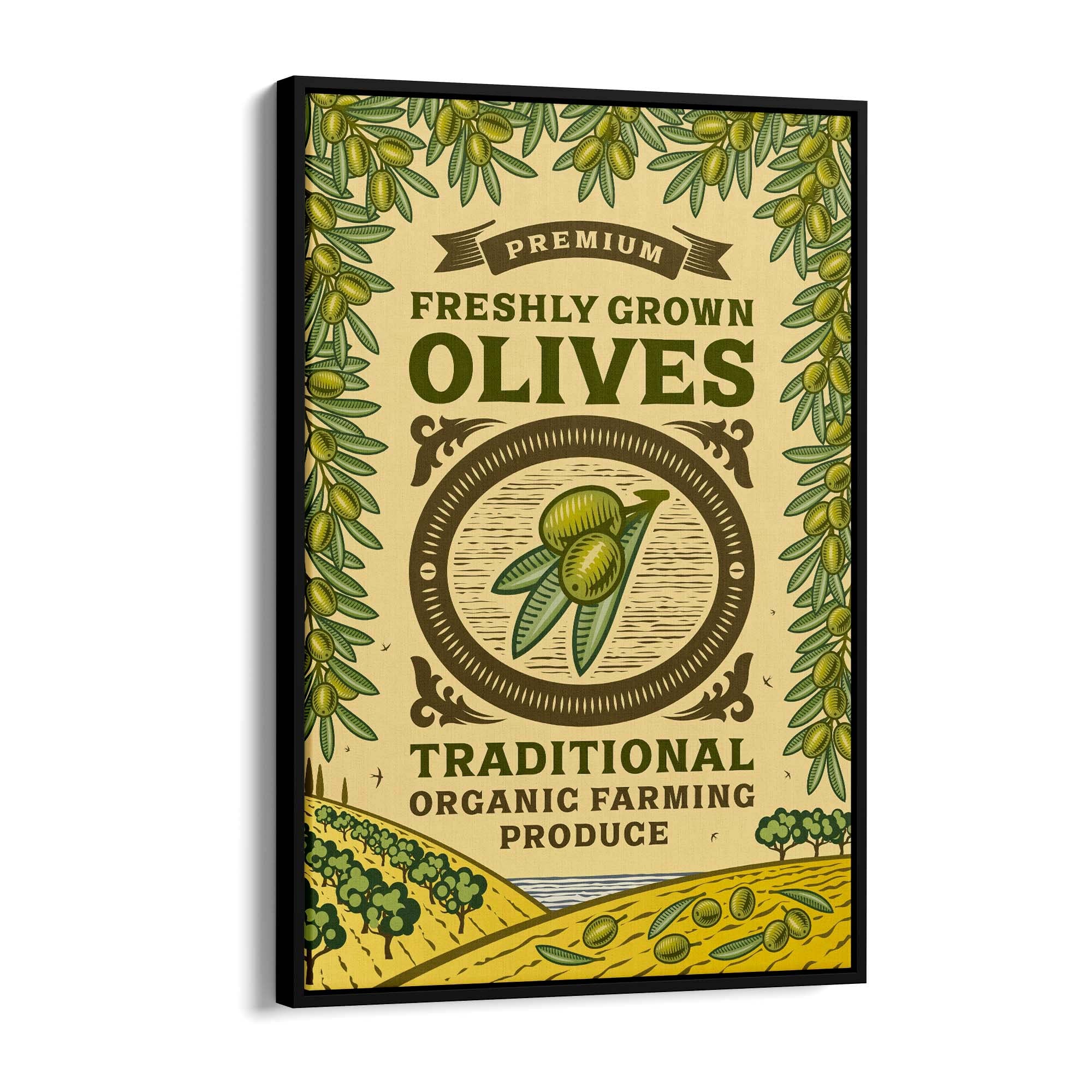 Vintage Olives Farmhouse Kitchen Cafe Wall Art #2 - The Affordable Art Company