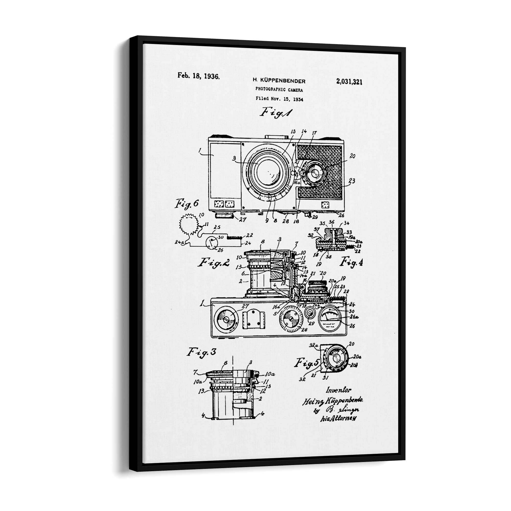 Vintage Camera Patent Photographer Wall Art #2 - The Affordable Art Company
