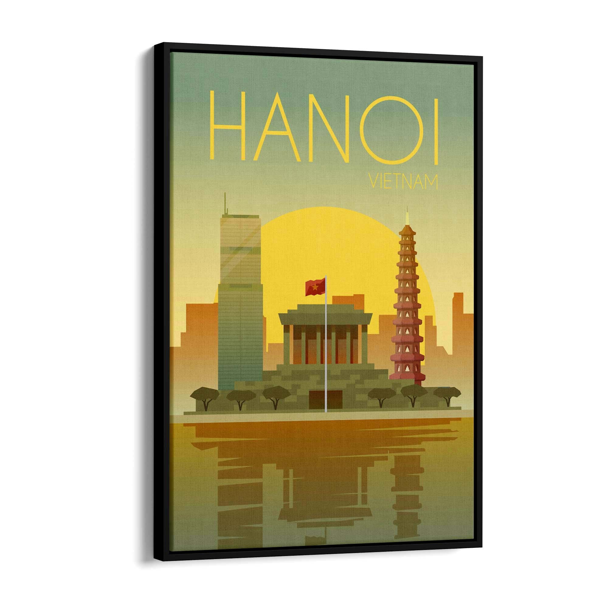 Retro Hanoi Vietnam Travel Vintage Wall Art - The Affordable Art Company