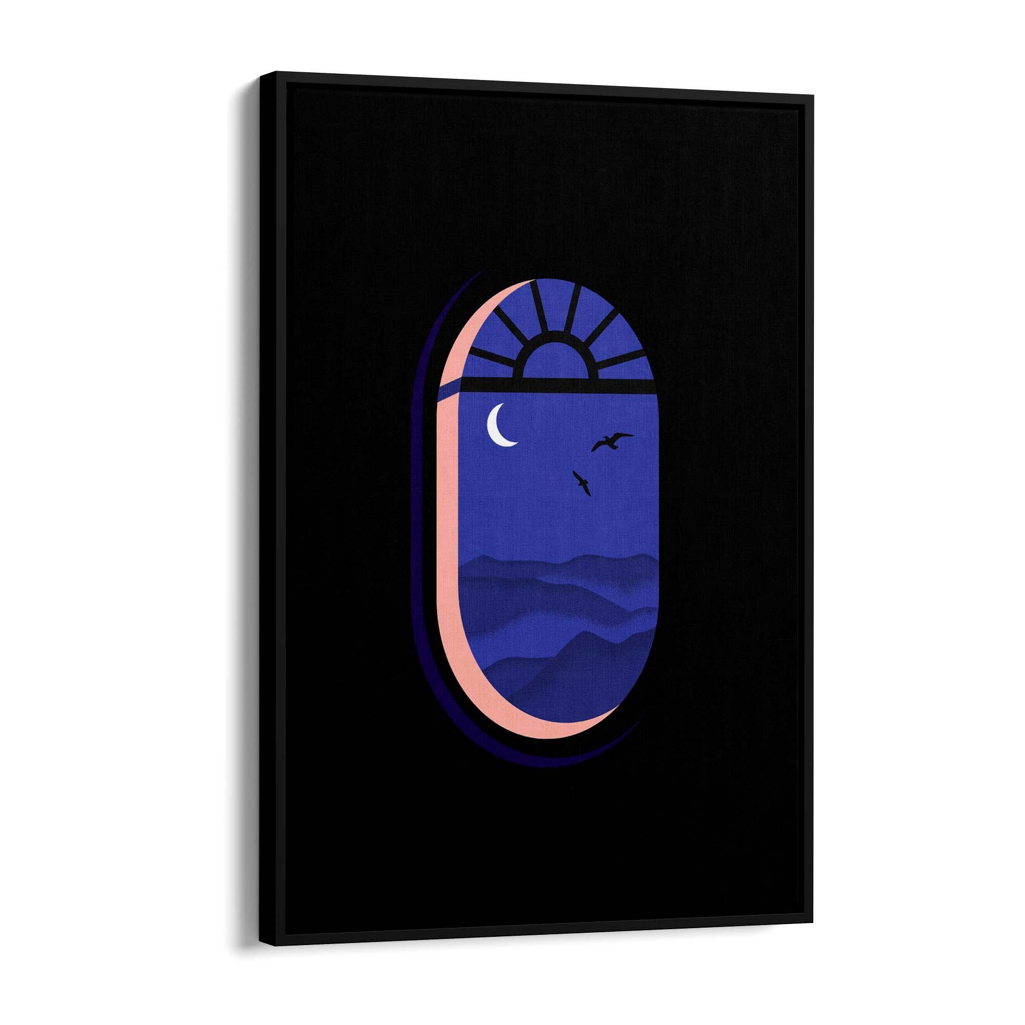 Retro Evening Window Minimal Wall Art - The Affordable Art Company