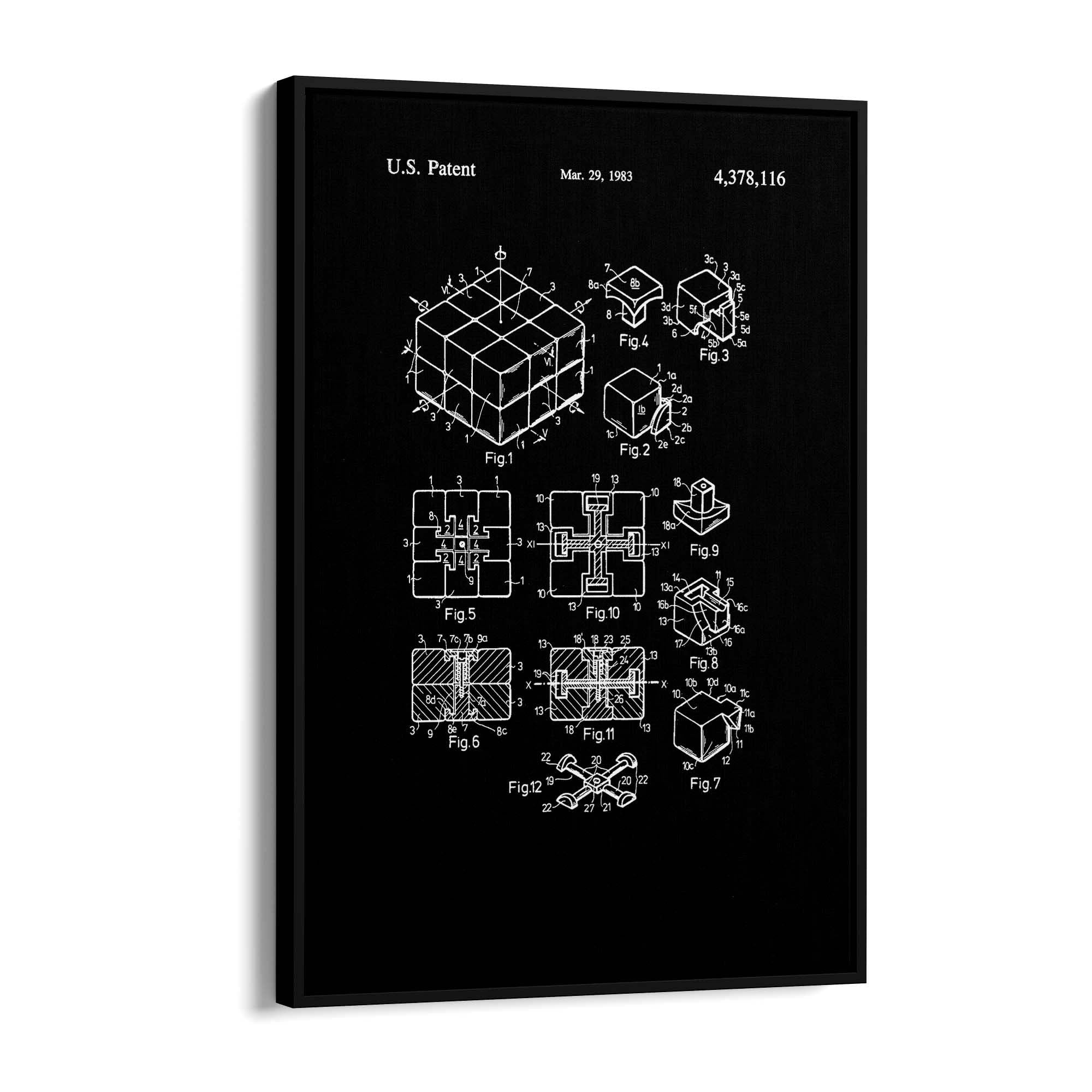 Vintage Rubik's Cube Patent 80s Toy Wall Art #1 - The Affordable Art Company