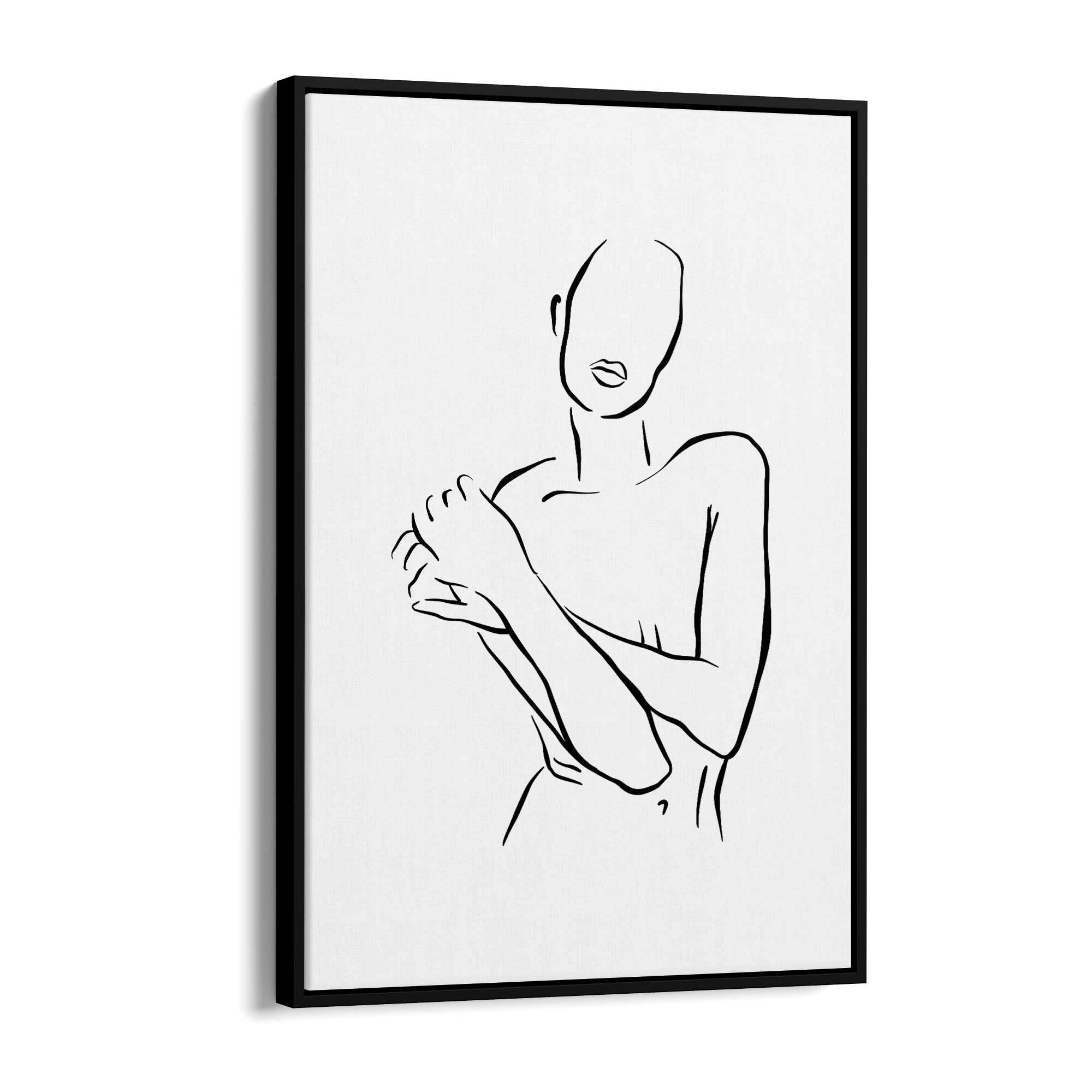 Nude Female Body Minimal Line Drawing Wall Art - The Affordable Art Company