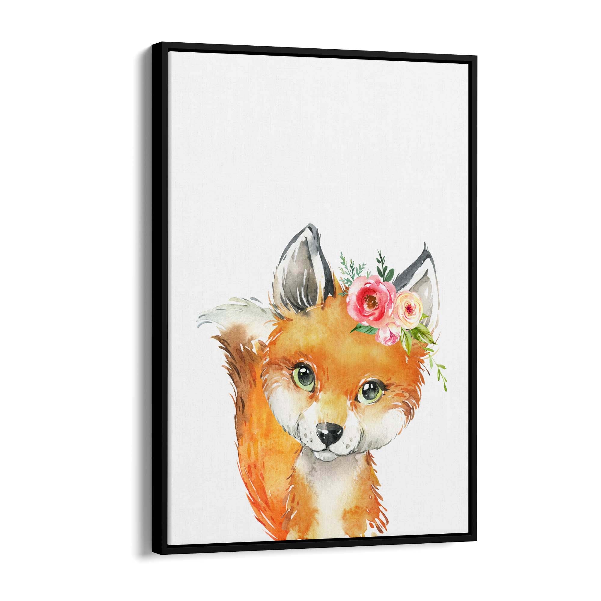 Cute Baby Fox Nursery Animal Gift Wall Art - The Affordable Art Company