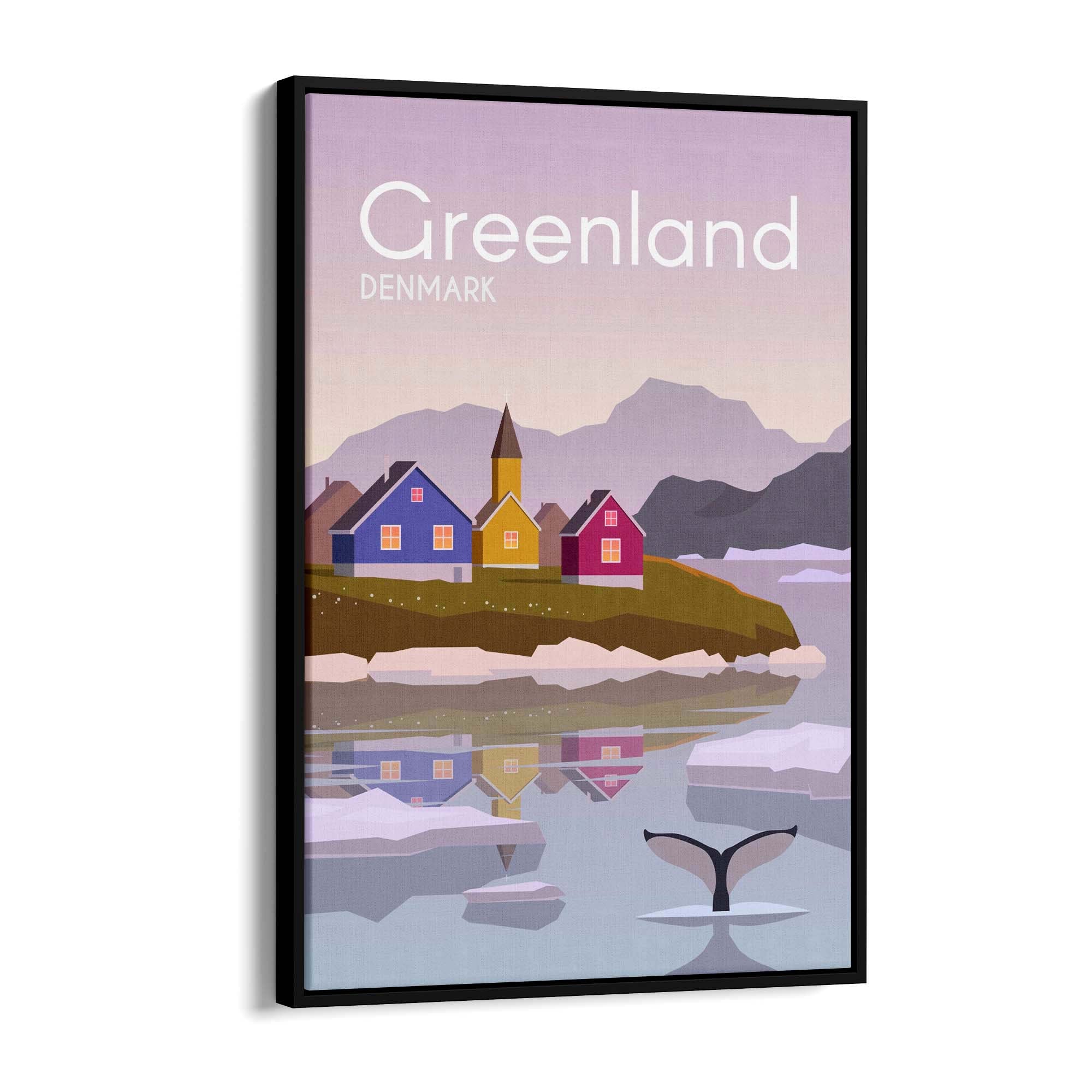 Retro Greenland Denmark Travel Vintage Wall Art - The Affordable Art Company