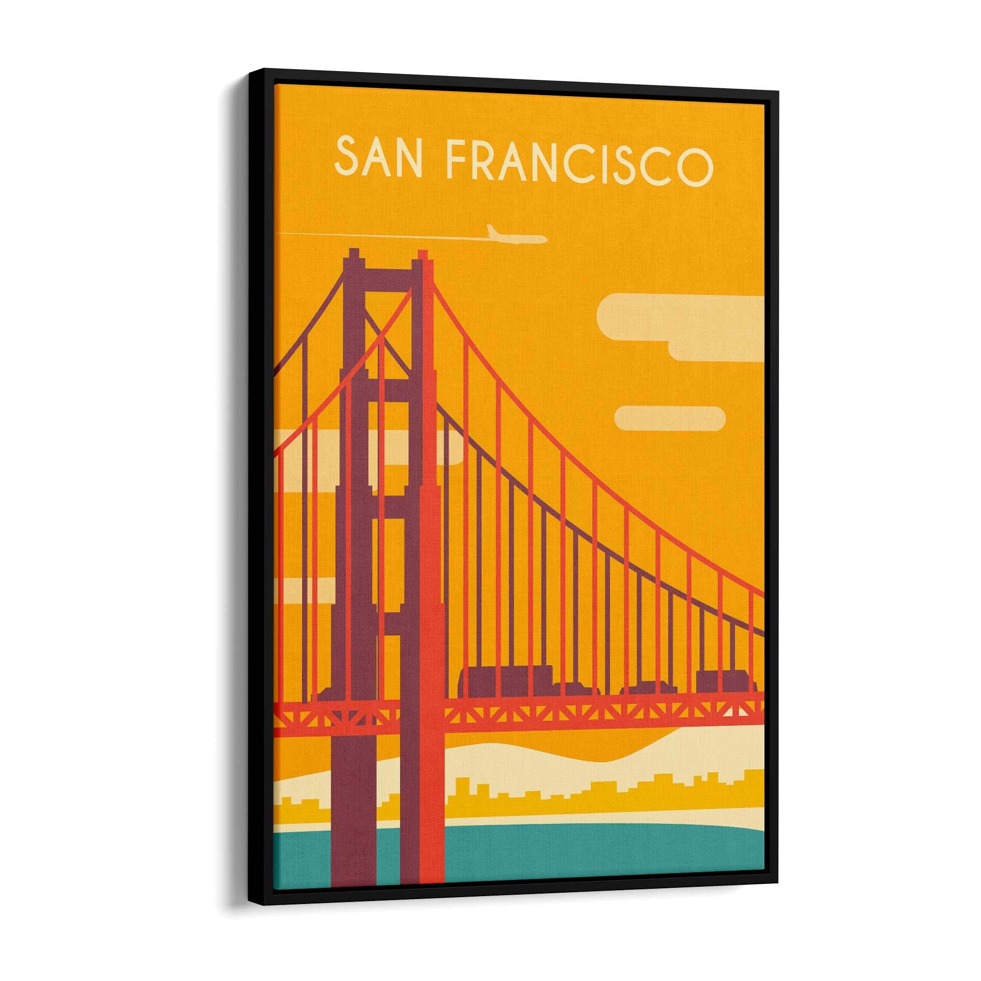 Retro San Francisco California USA Travel Wall Art #2 - The Affordable Art Company