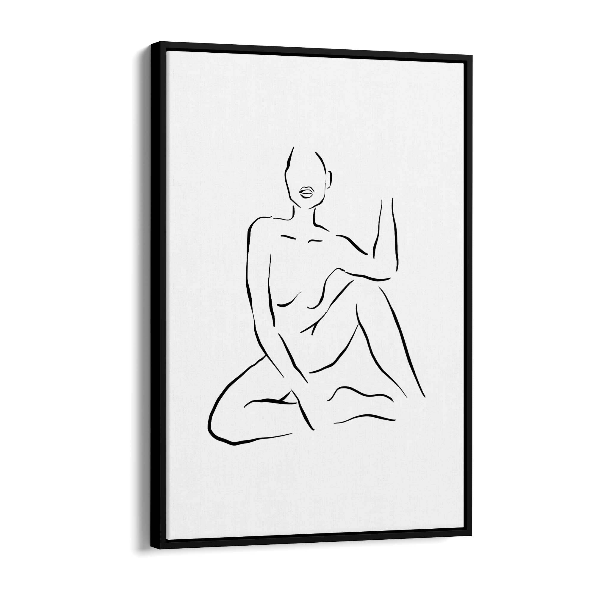 Nude Female Body Minimal Line Drawing Wall Art #2 - The Affordable Art Company
