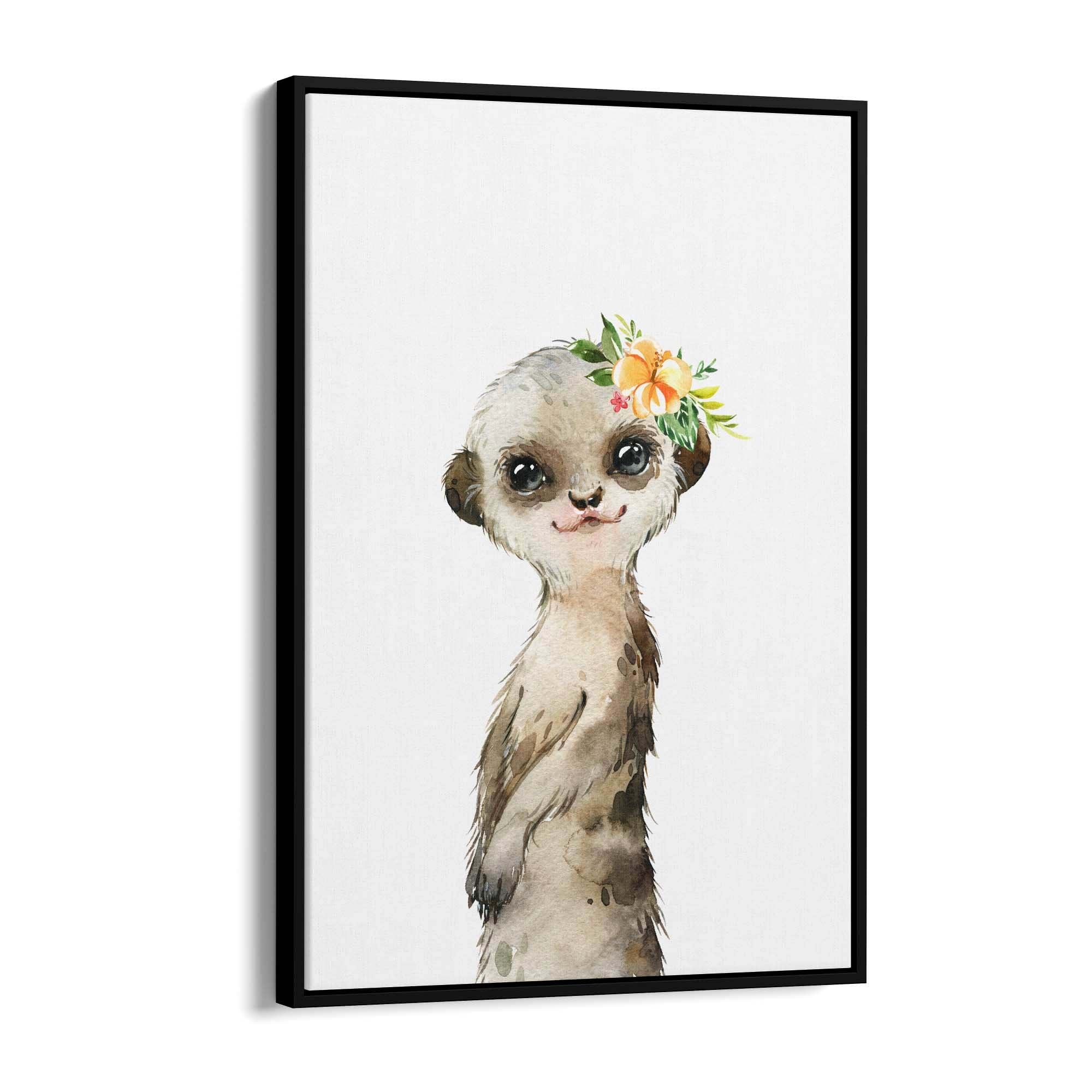 Cute Baby Meerkat Nursery Animal Gift Wall Art - The Affordable Art Company