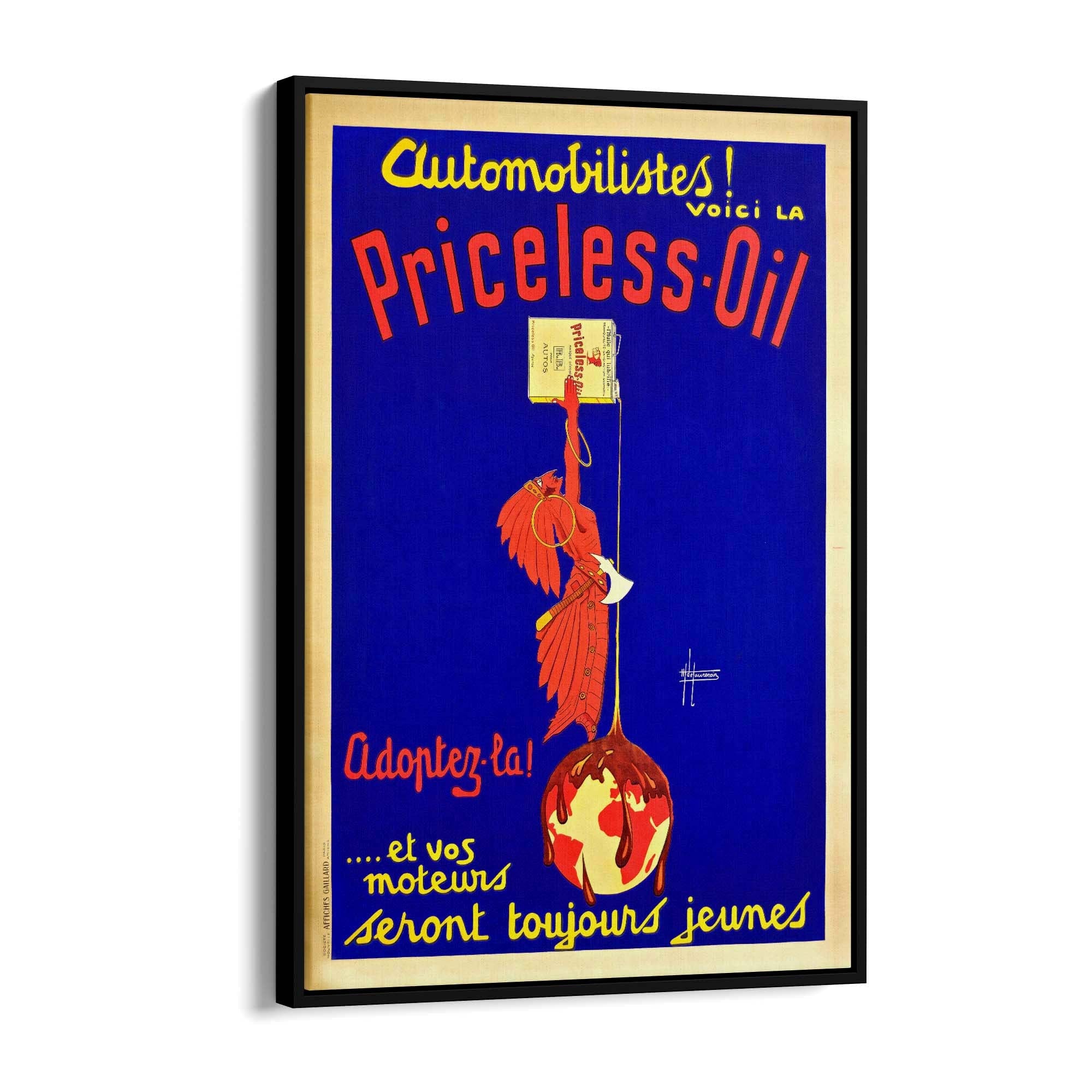Priceless Oil Vintage Advert Man Garage Wall Art - The Affordable Art Company