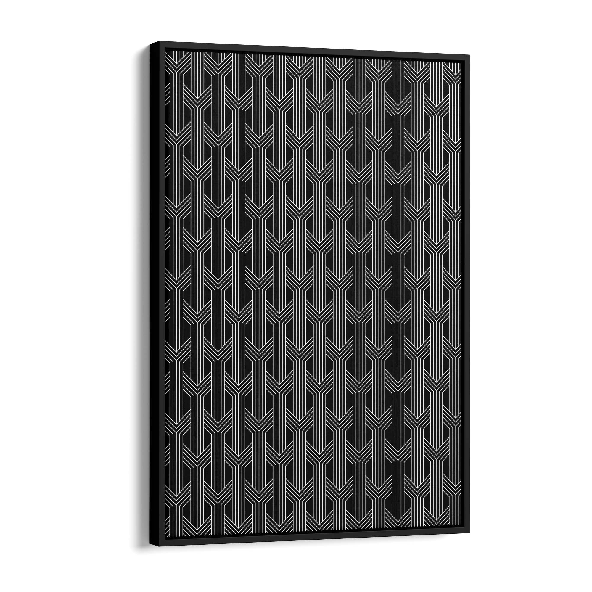 Geometric Pattern Abstract Black & White Wall Art #3 - The Affordable Art Company