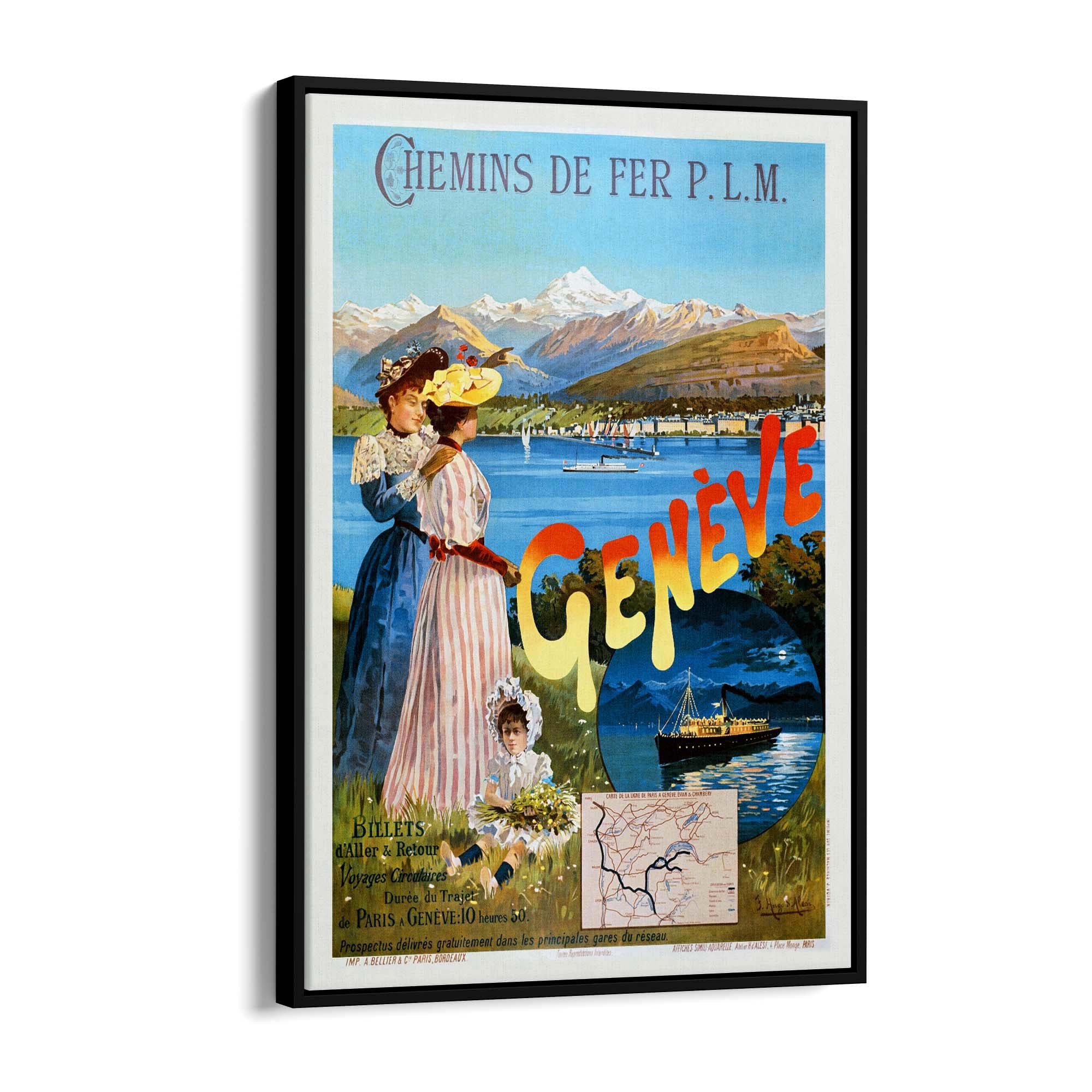 Geneve, Switzerland Vintage Travel Advert Wall Art - The Affordable Art Company