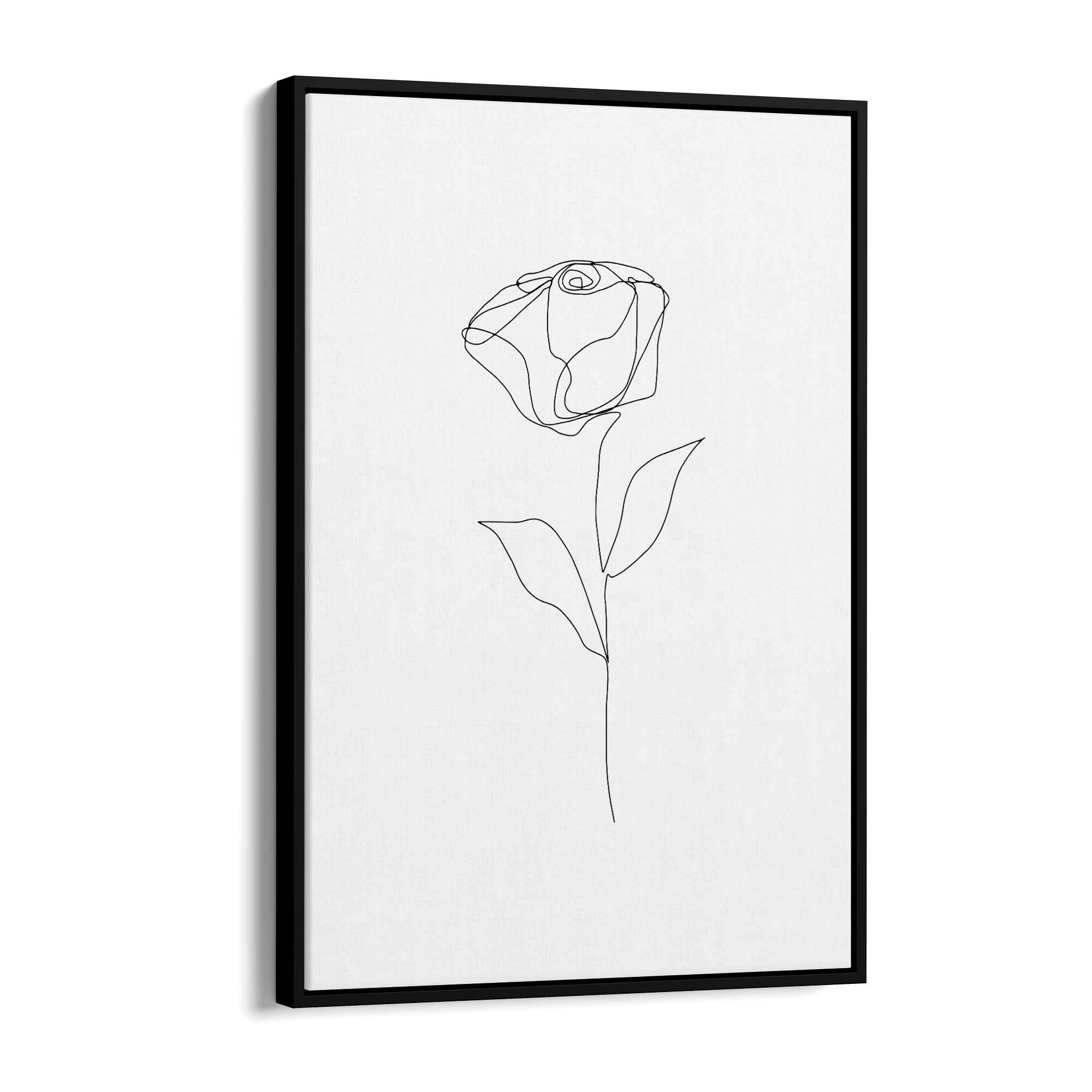 Minimal Rose Flower Line Drawing Abstract Wall Art #5 - The Affordable Art Company