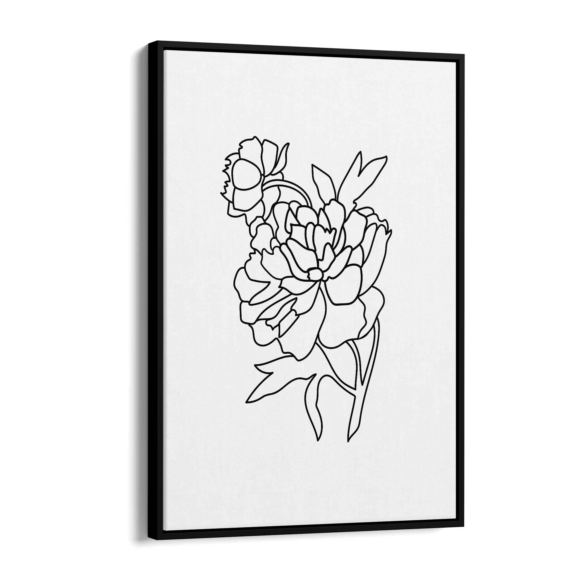 Minimal Flower Line Drawing Abstract Wall Art #4 - The Affordable Art Company