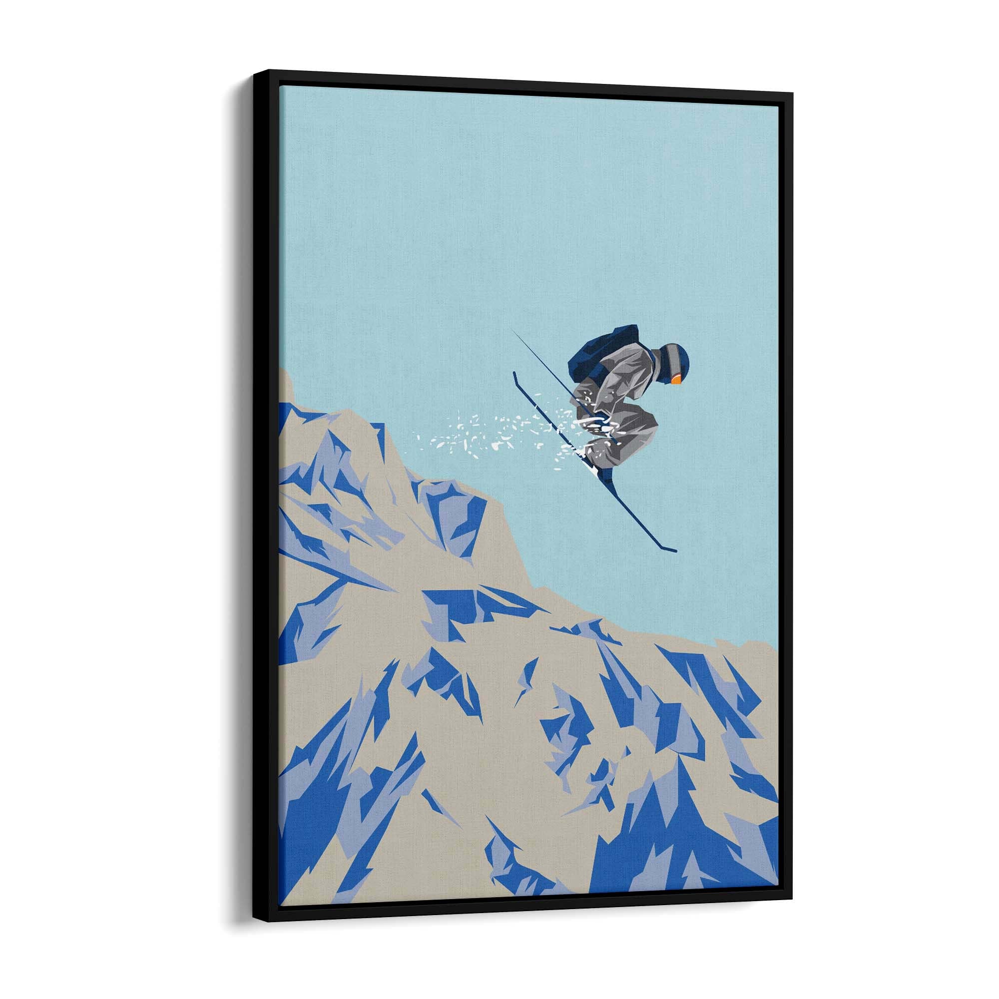 Retro Ski Winter Vintage Snow Cabin Wall Art #4 - The Affordable Art Company