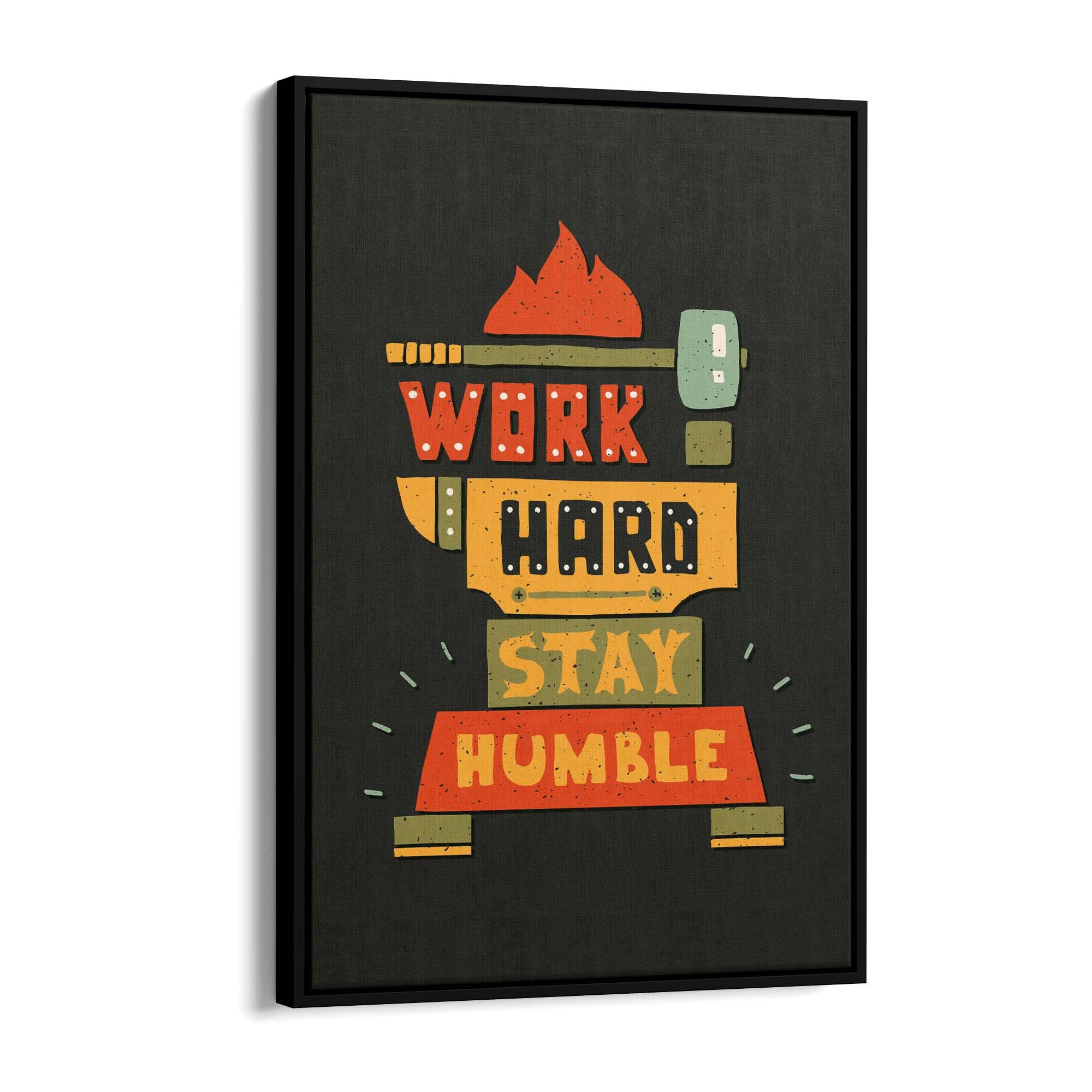 "Work Hard Stay Humble" Office  Quote Wall Art - The Affordable Art Company