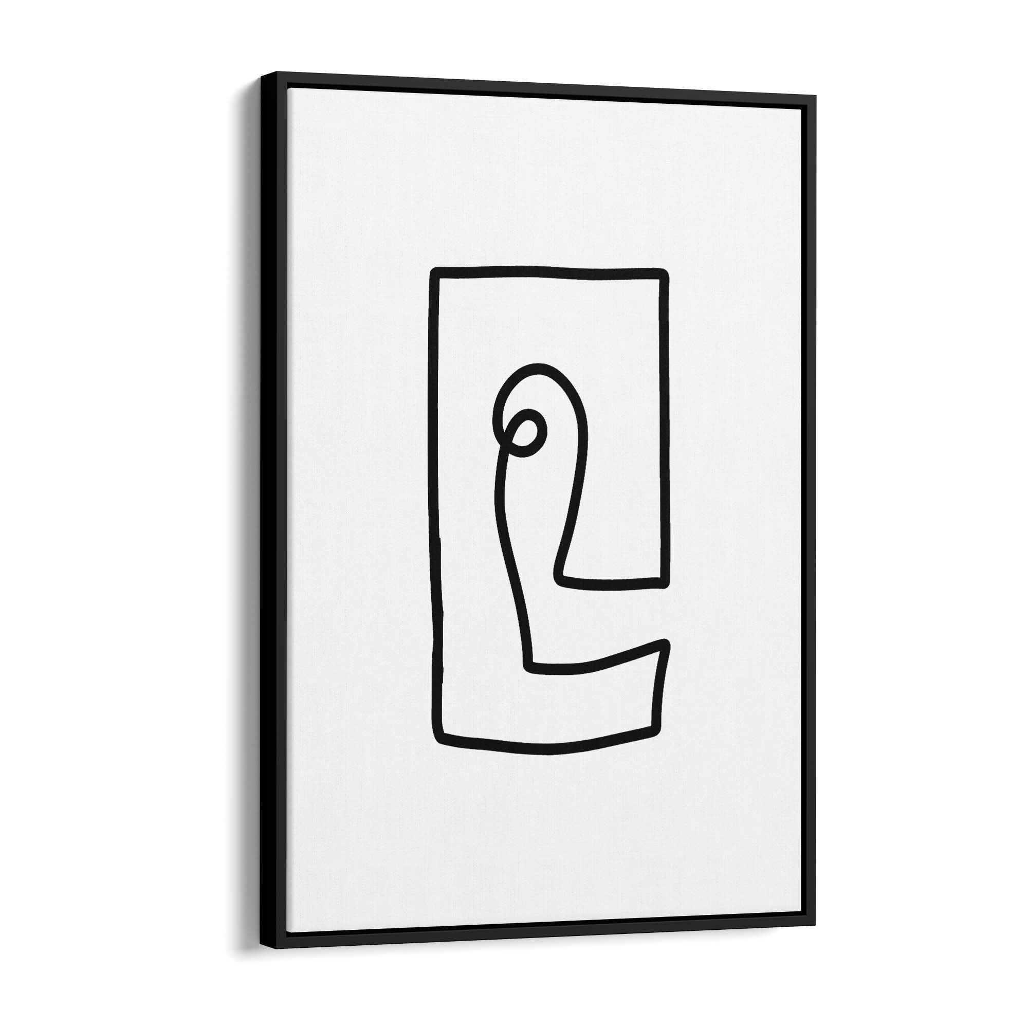 Squared Abstract Face Minimal Drawing Wall Art - The Affordable Art Company