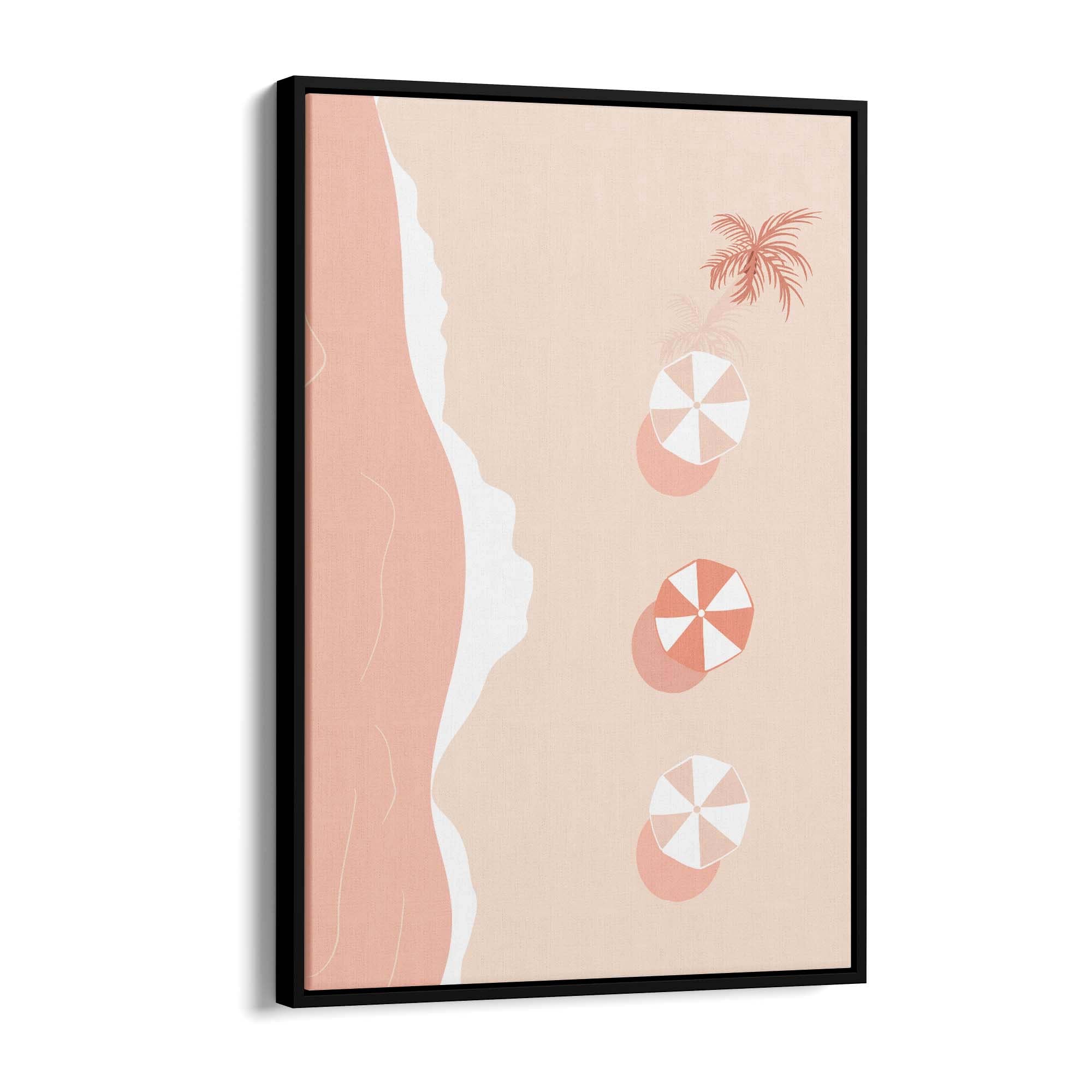 Minimal Beach Coastal Pink & Pastel Retro Wall Art - The Affordable Art Company