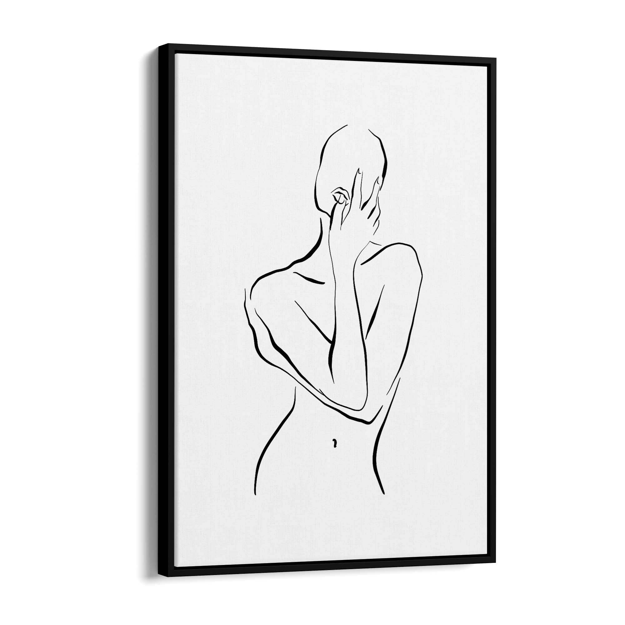 Nude Female Body Minimal Line Drawing Wall Art #1 - The Affordable Art Company