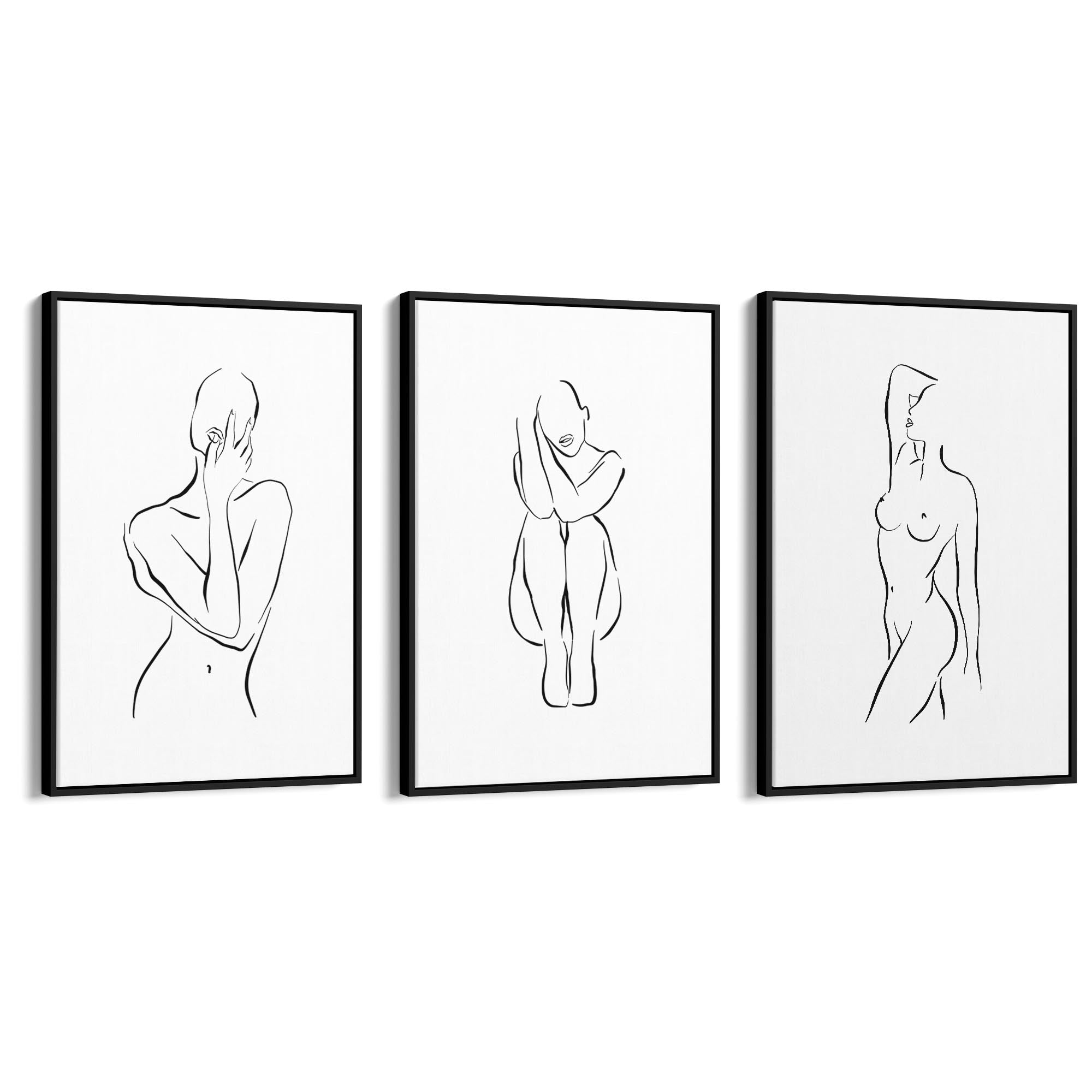 Set of Nude Body Drawing Female Minimal Wall Art #3 - The Affordable Art Company