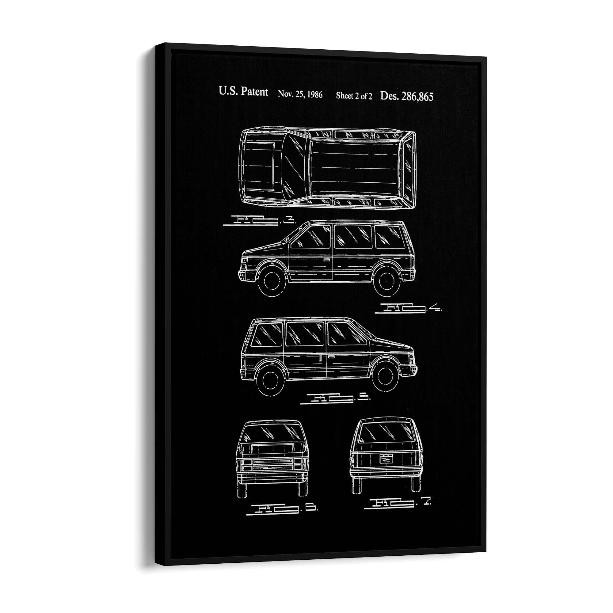Vintage Minivan Patent Garage Wall Art #1 - The Affordable Art Company