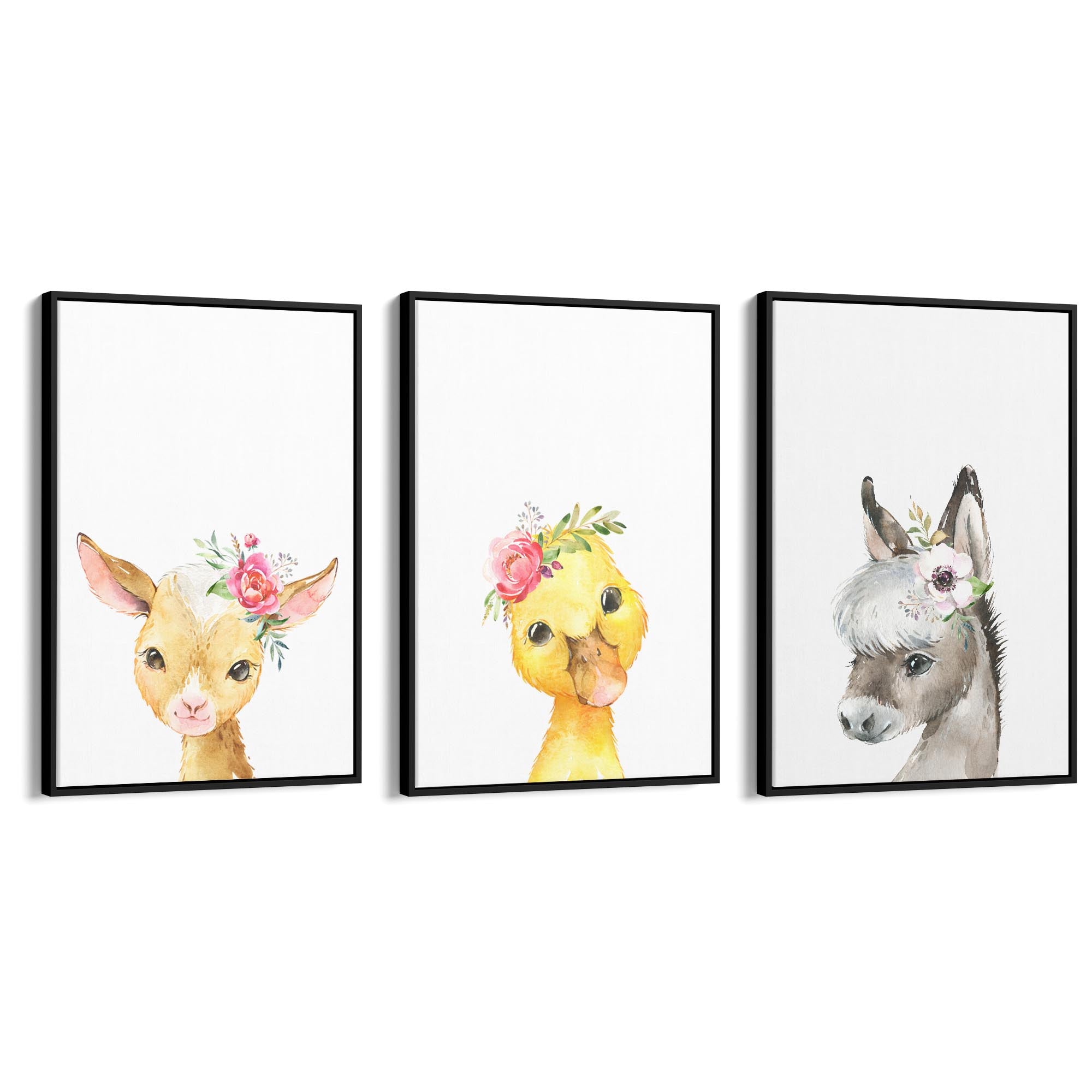 Set of Cute Baby Farm Animals Nursery Wall Art #2 - The Affordable Art Company