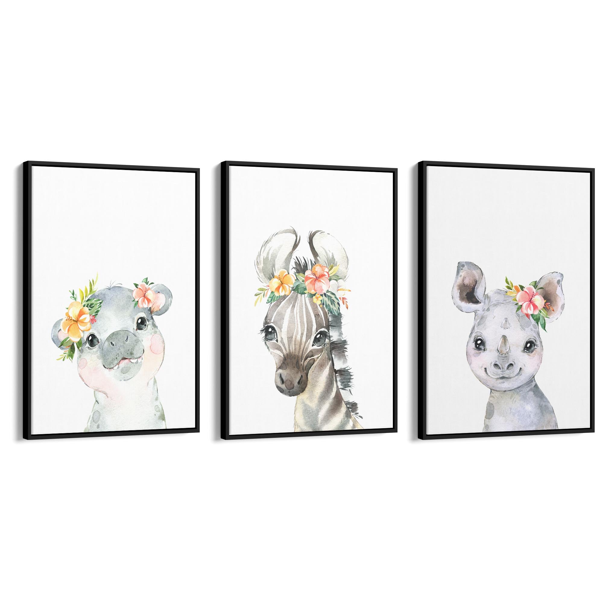 Set of Cute Baby Safari Animals Nursery Wall Art #4 - The Affordable Art Company