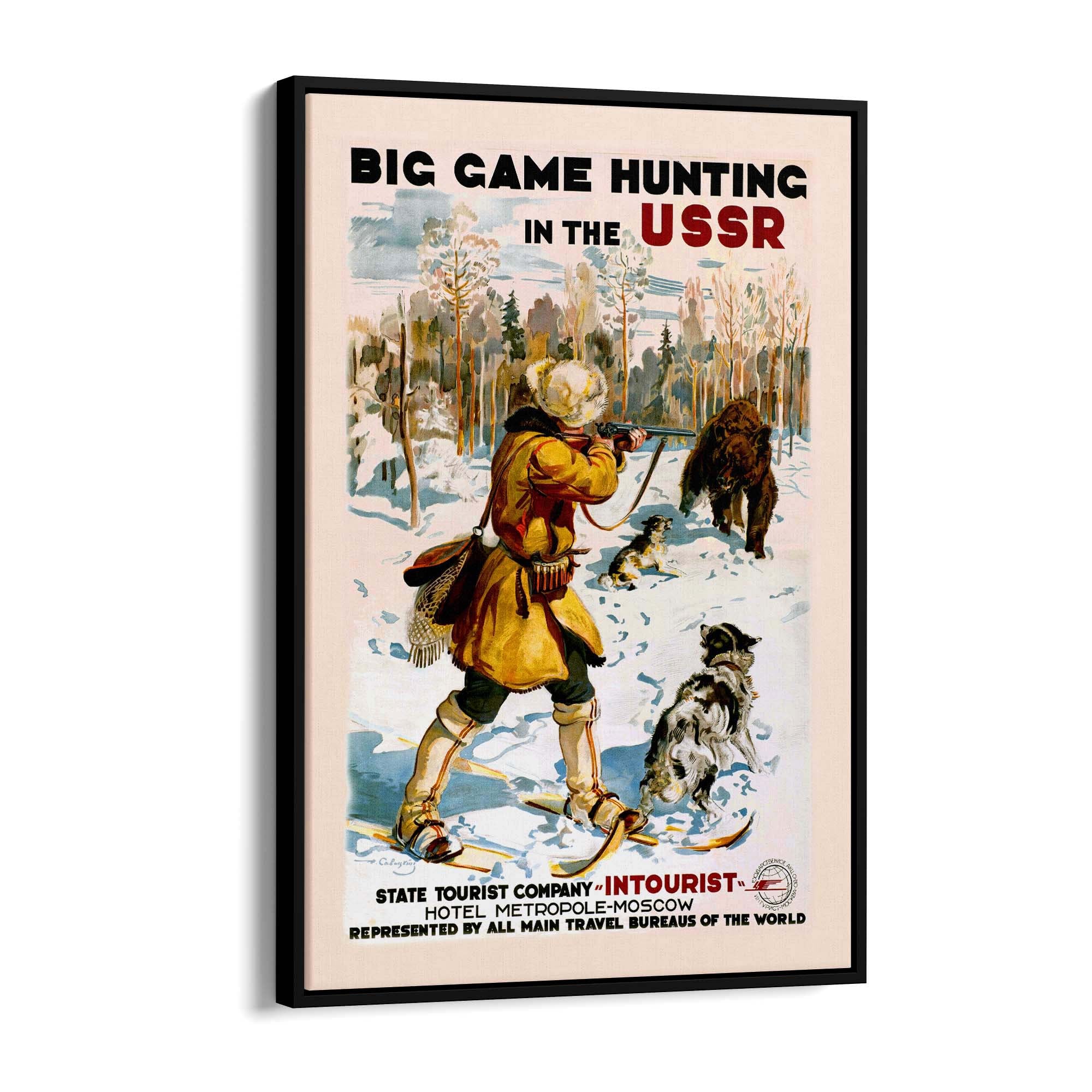 Big Game Hunting in the USSR Vintage Wall Art - The Affordable Art Company
