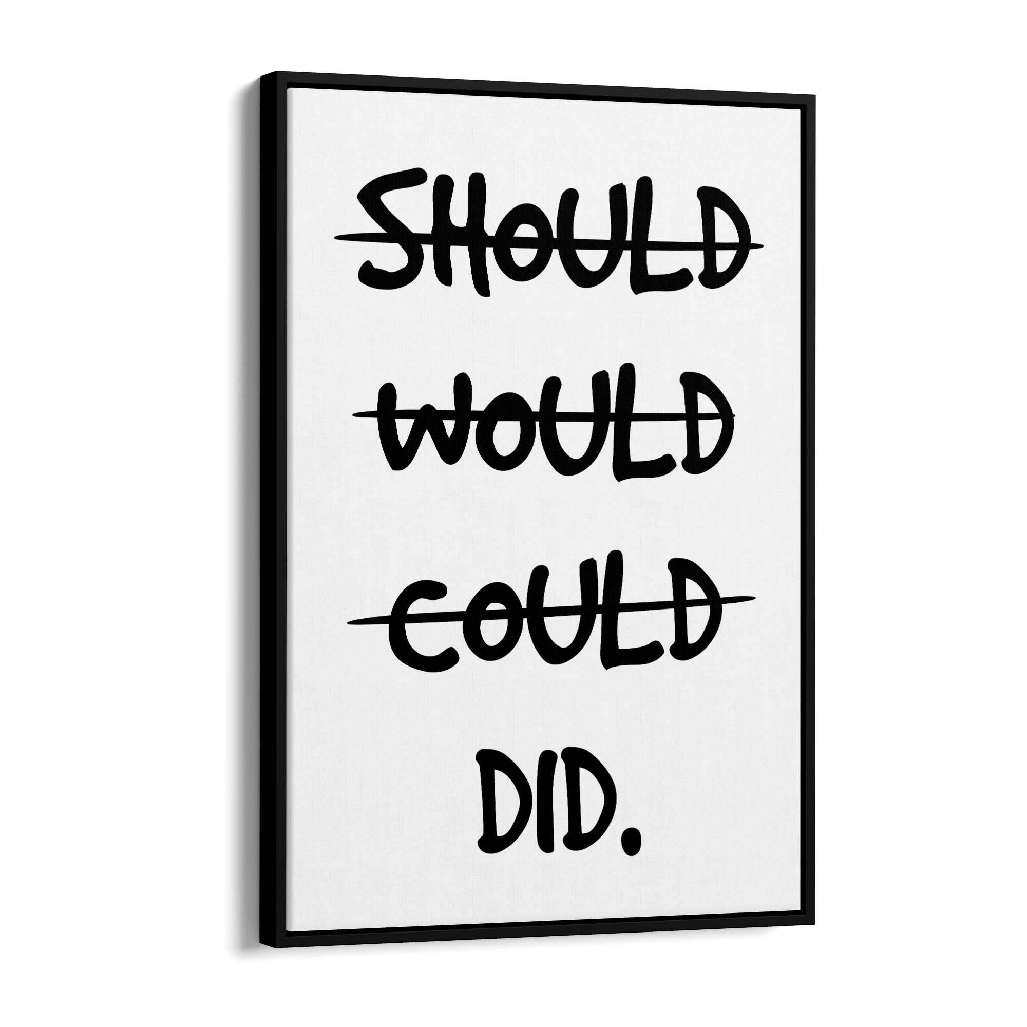 "Should, Would, Could - DID" Fitness Quote Wall Art - The Affordable Art Company