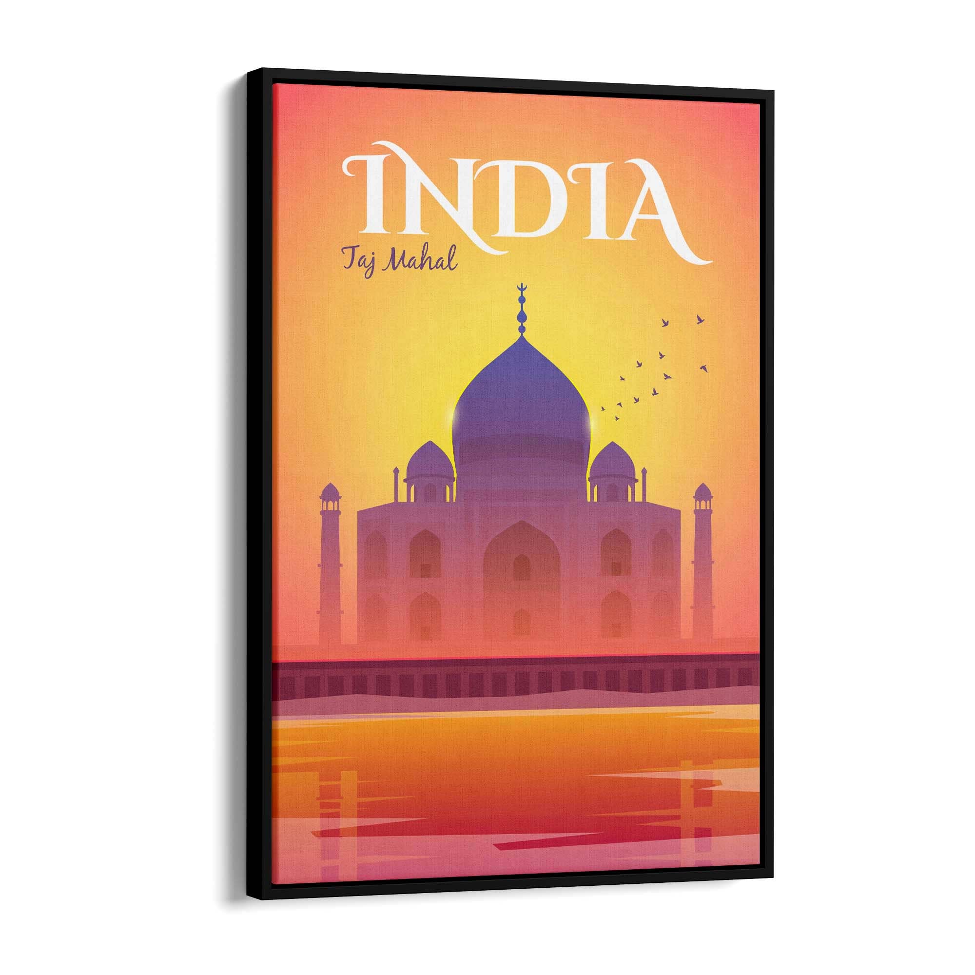 Retro Taj Mahal, India Vintage Travel Wall Art - The Affordable Art Company